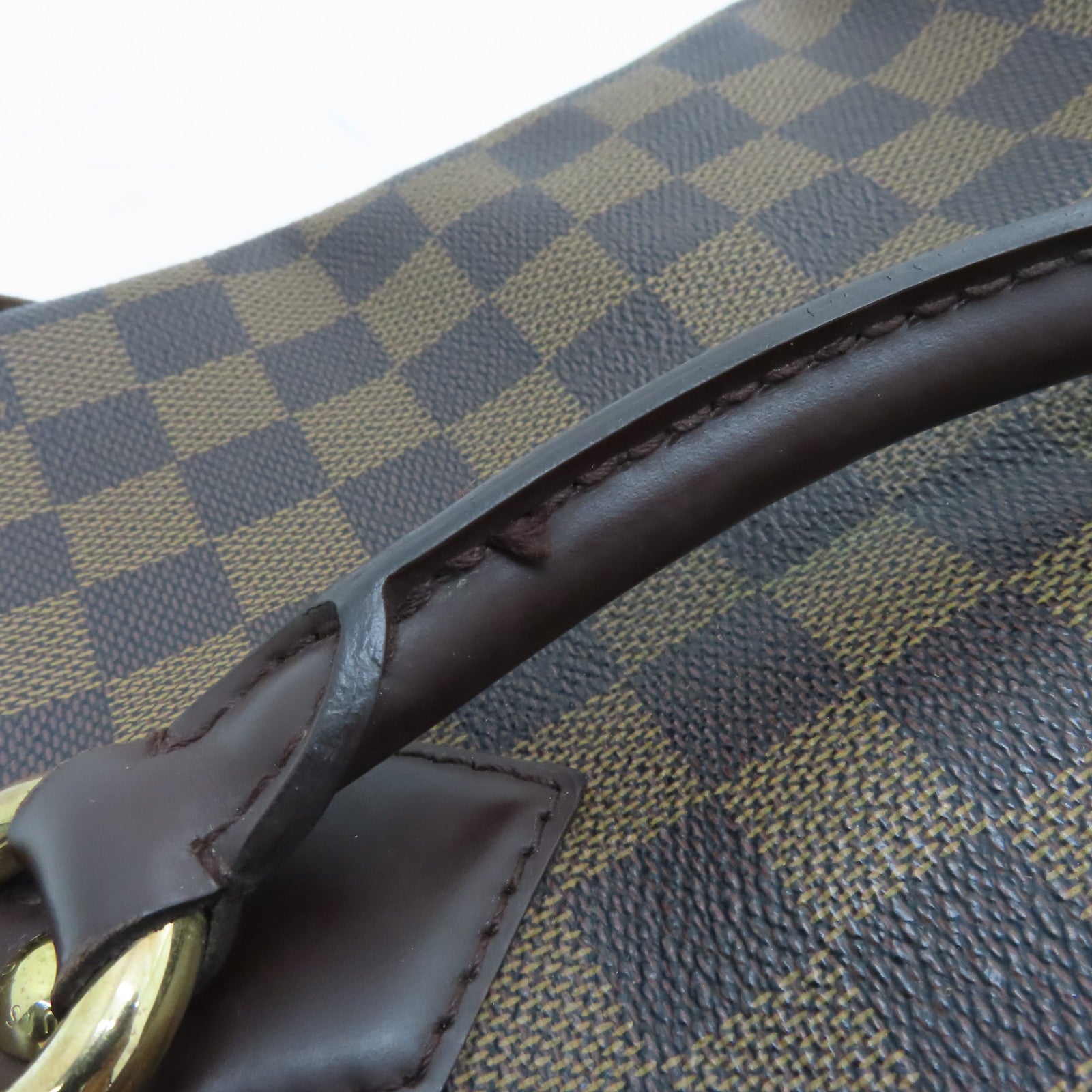 LOUIS VUITTON Damier Saleya PM金扣手挽袋啡色