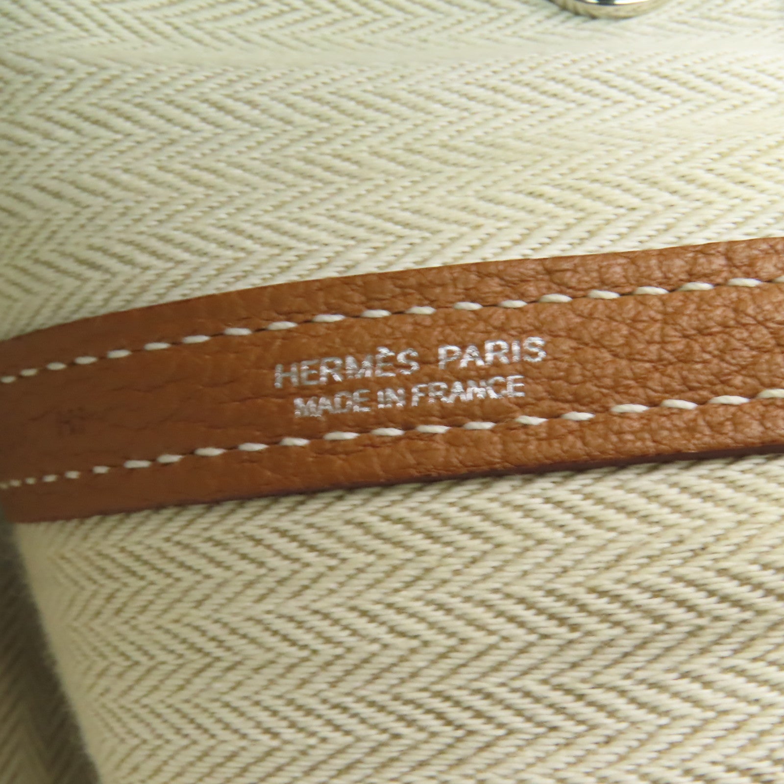 HERMES Negonda皮革Garden Party PM銀扣手挽袋啡色