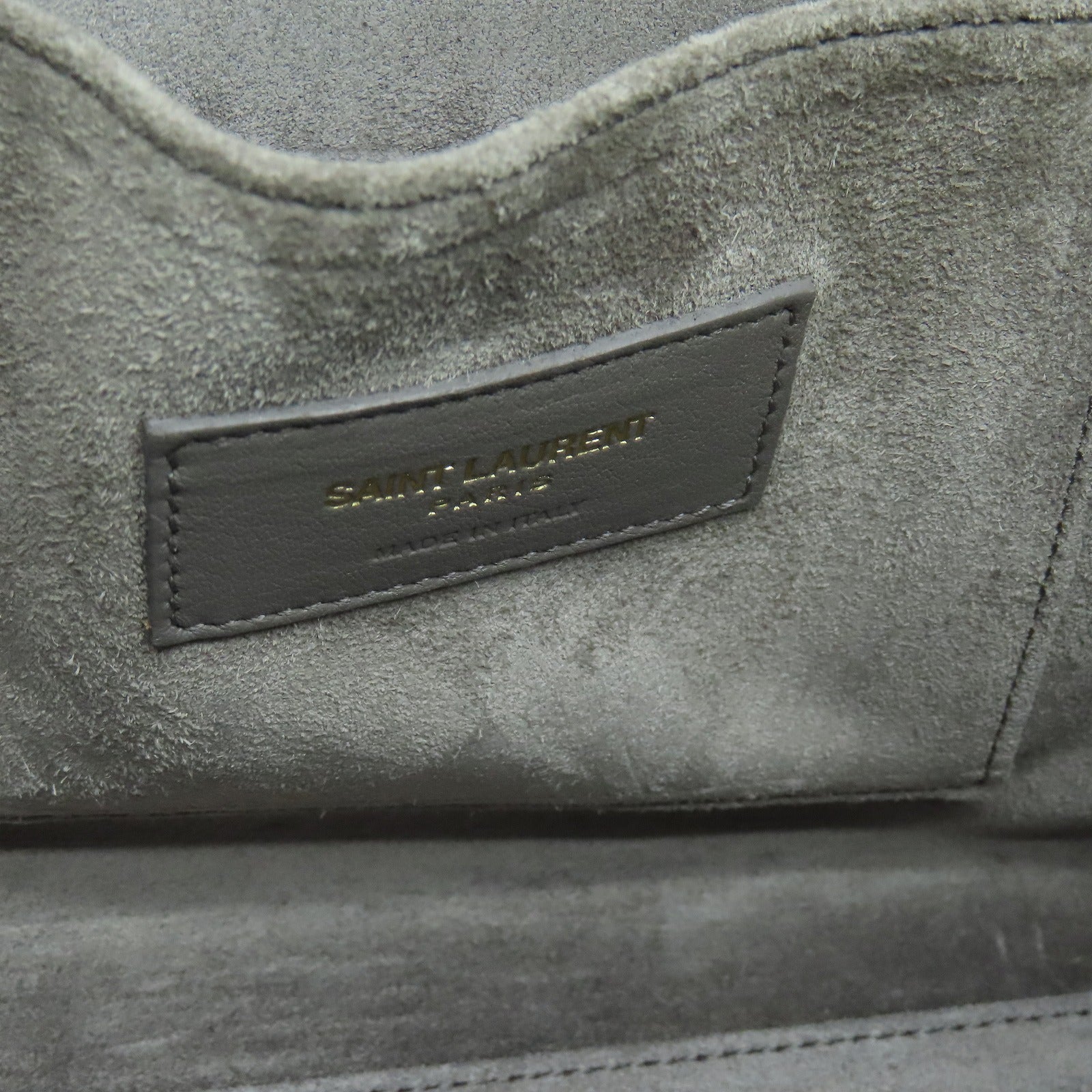 SAINT LAURENT 牛皮皮革Sac De Jour金扣手挽肩背兩用袋灰色