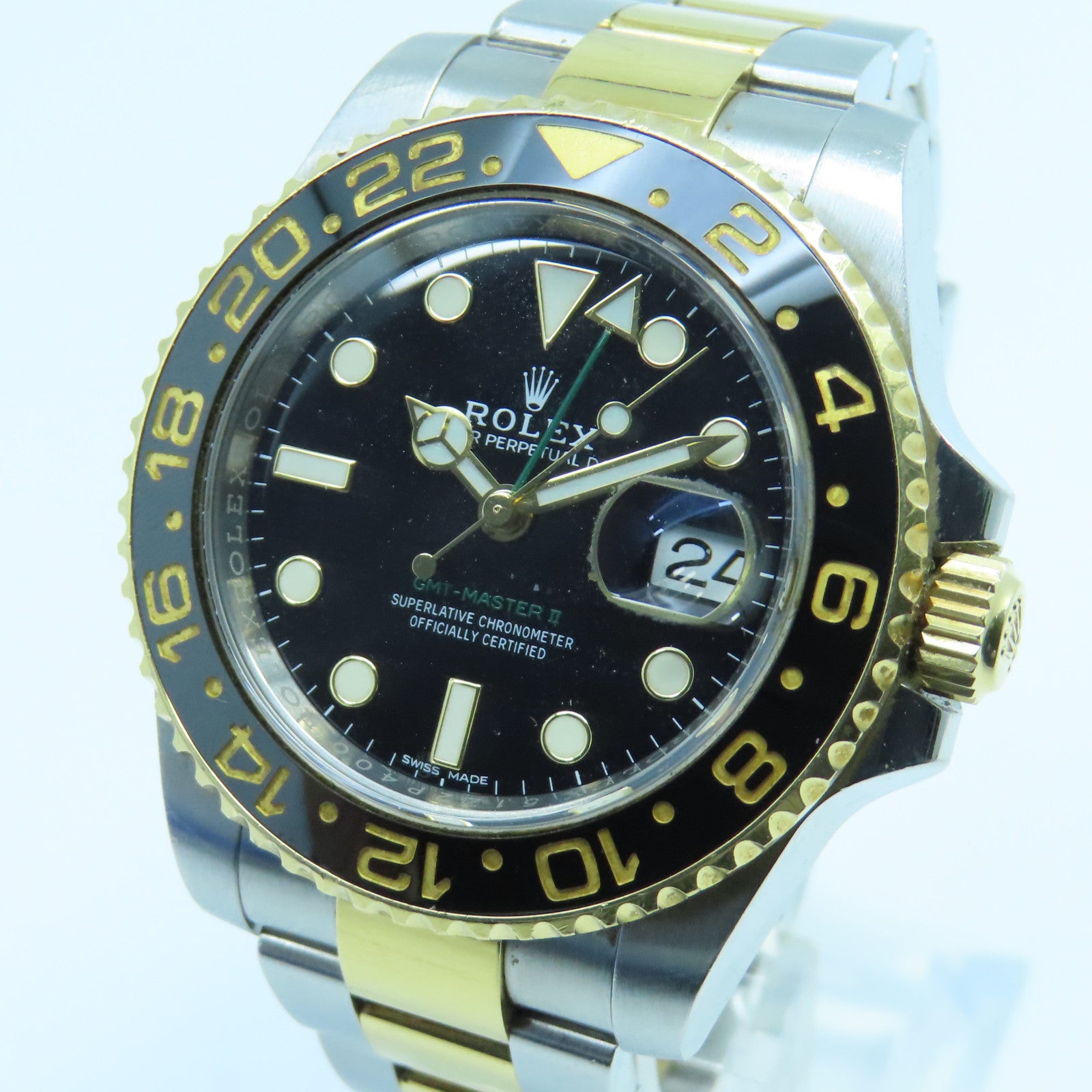 ROLEX GMT MasterⅡ18K黃金/不鏽鋼手錶自動機芯黑色/金色/銀色