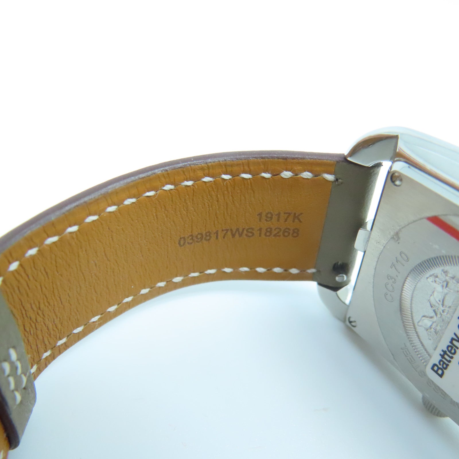 HERMES Cape Cod Watch不鏽鋼/Swift皮革帶手錶石英機芯大象灰