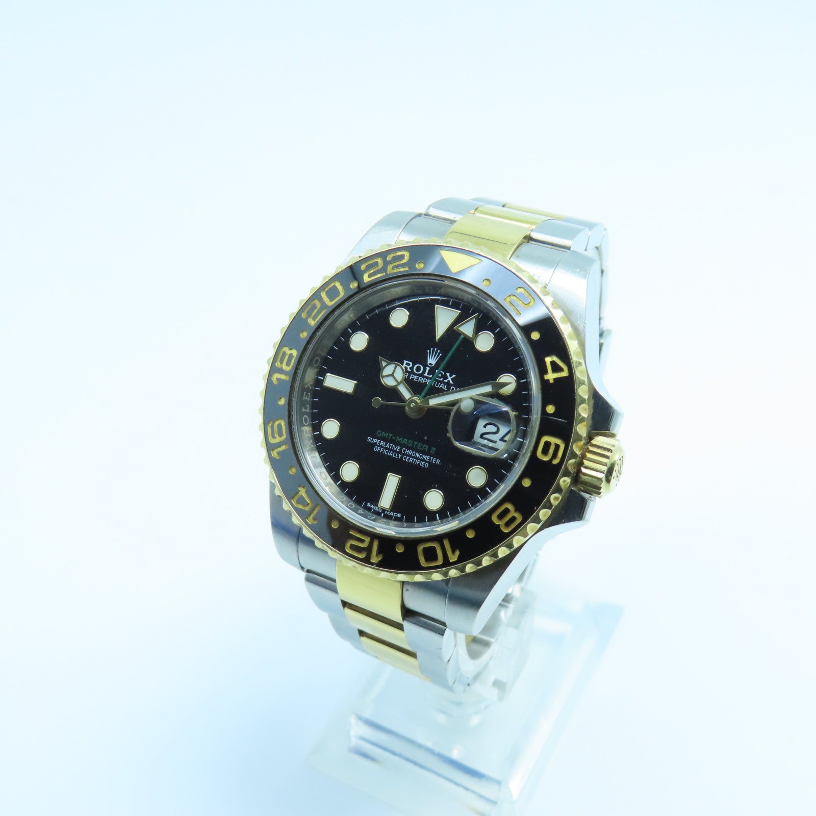 ROLEX GMT MasterⅡ18K黃金/不鏽鋼手錶自動機芯黑色/金色/銀色