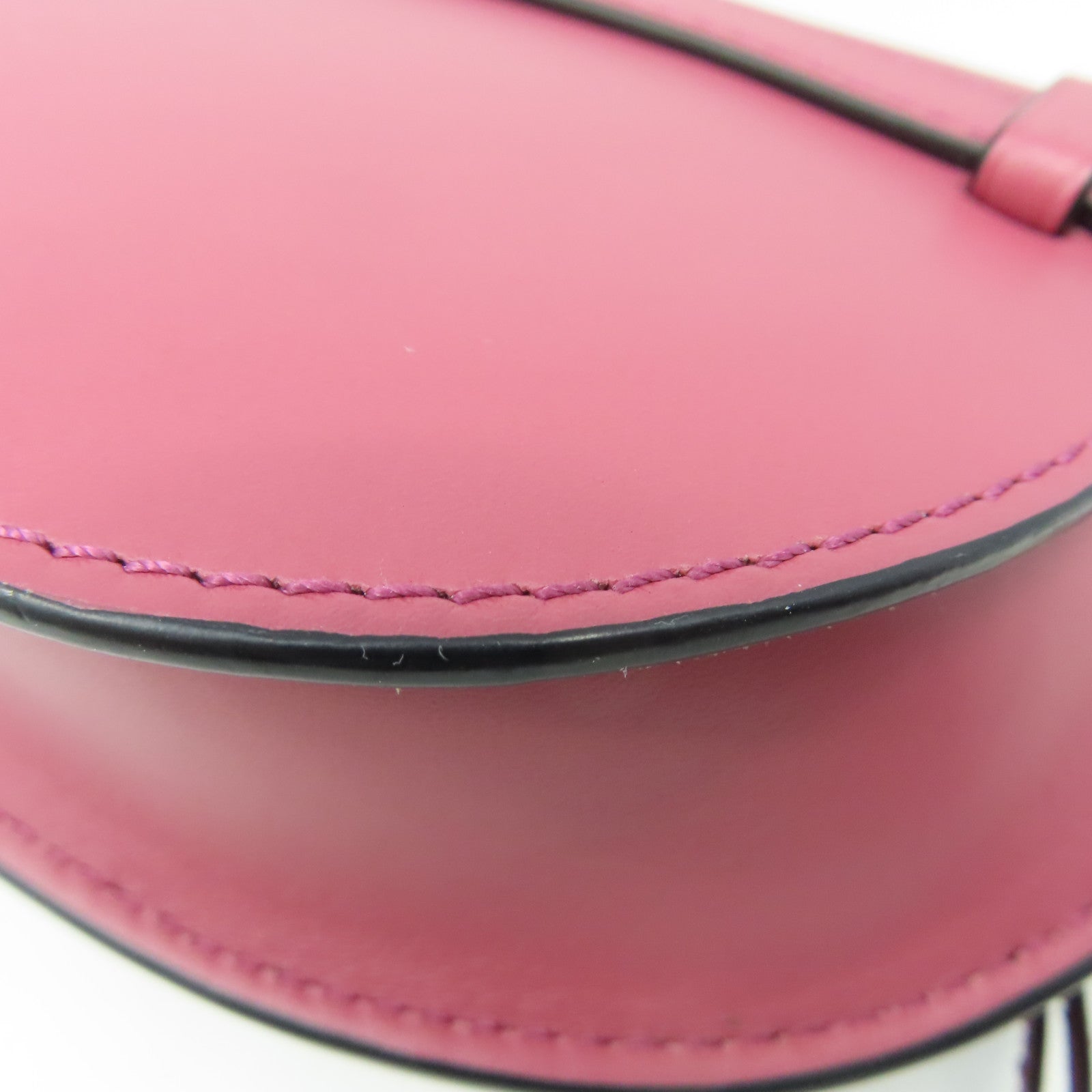 LOEWE 牛皮皮革Mini Gate Dual Bag金扣手挽肩背兩用袋粉紅色