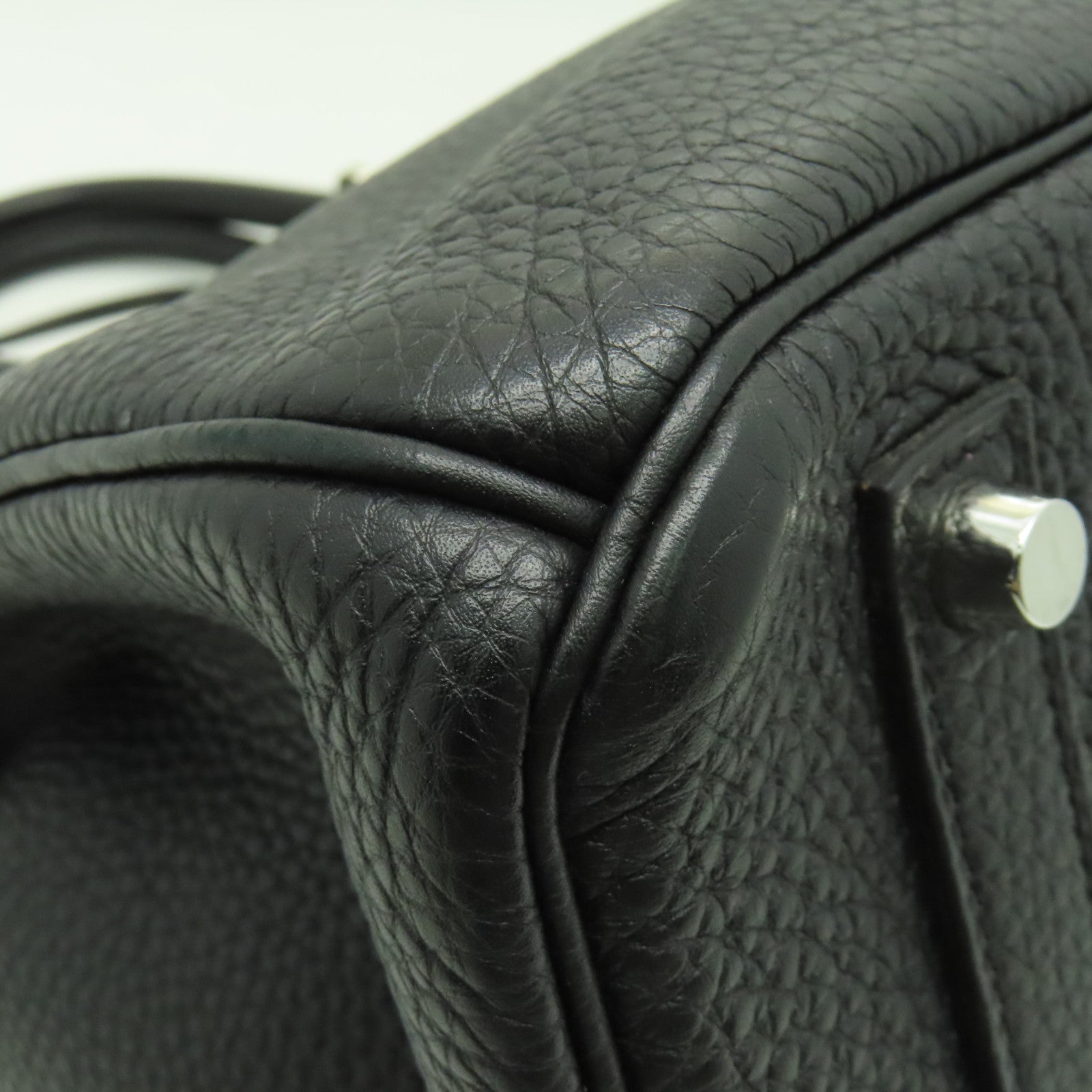 HERMES Togo皮革Birkin 35銀扣手挽袋Noir黑色