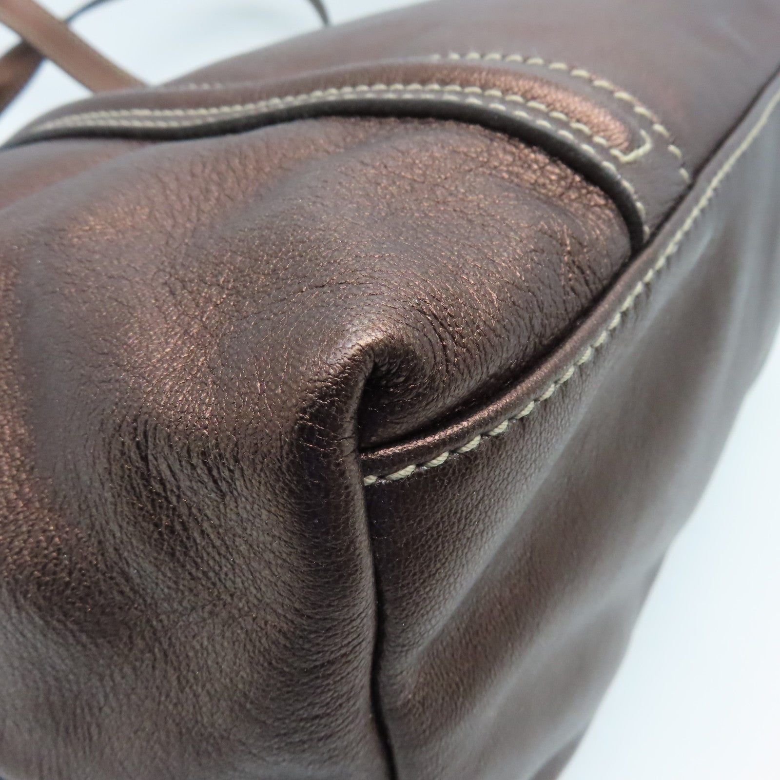 D&G cowhide leather Tote Bag gold buckle handle bag brown