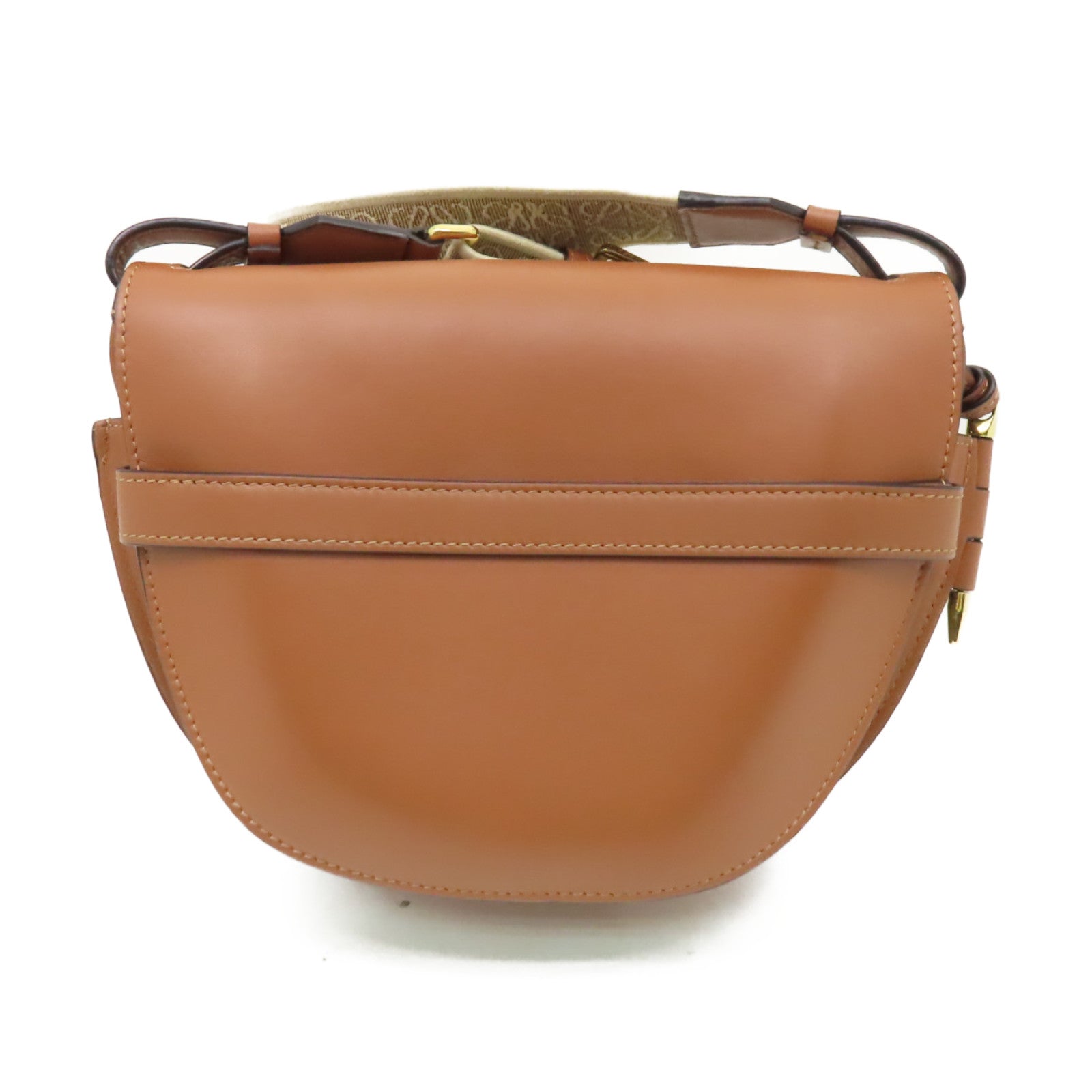LOEWE 牛皮皮革Small Gate Bag金扣肩背袋啡色
