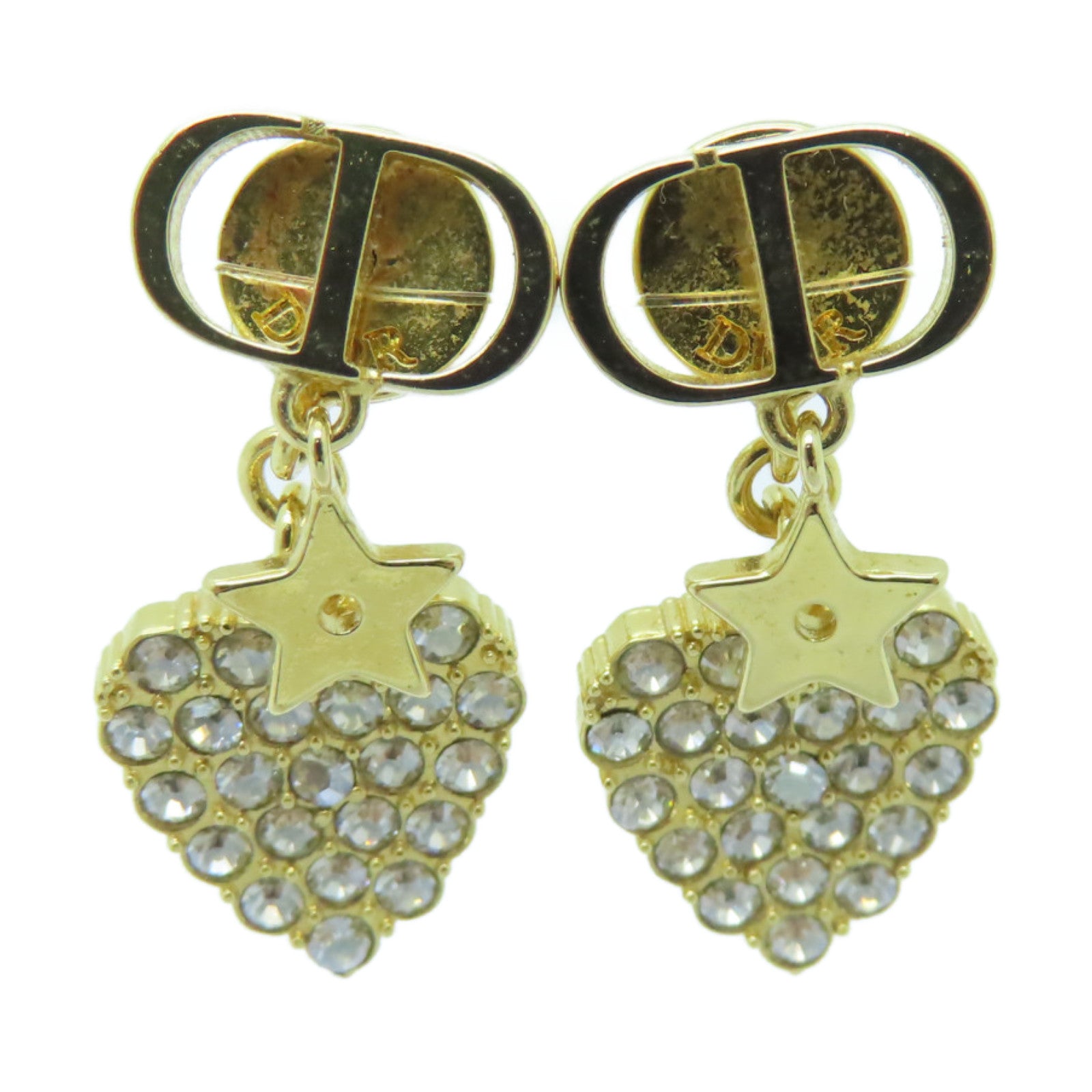 Dior 金屬Earrings耳環透明/金色
