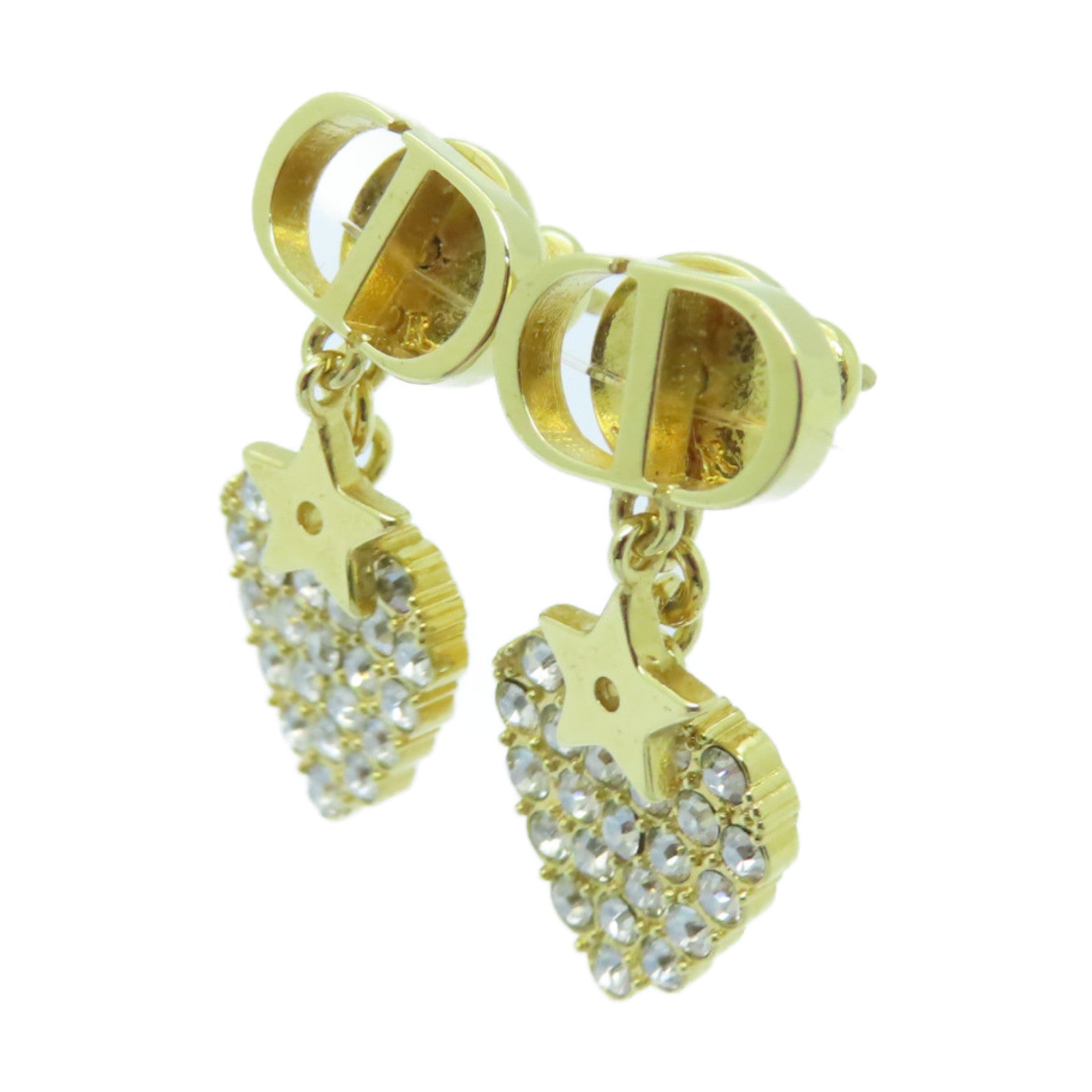 Dior 金屬Earrings耳環透明/金色