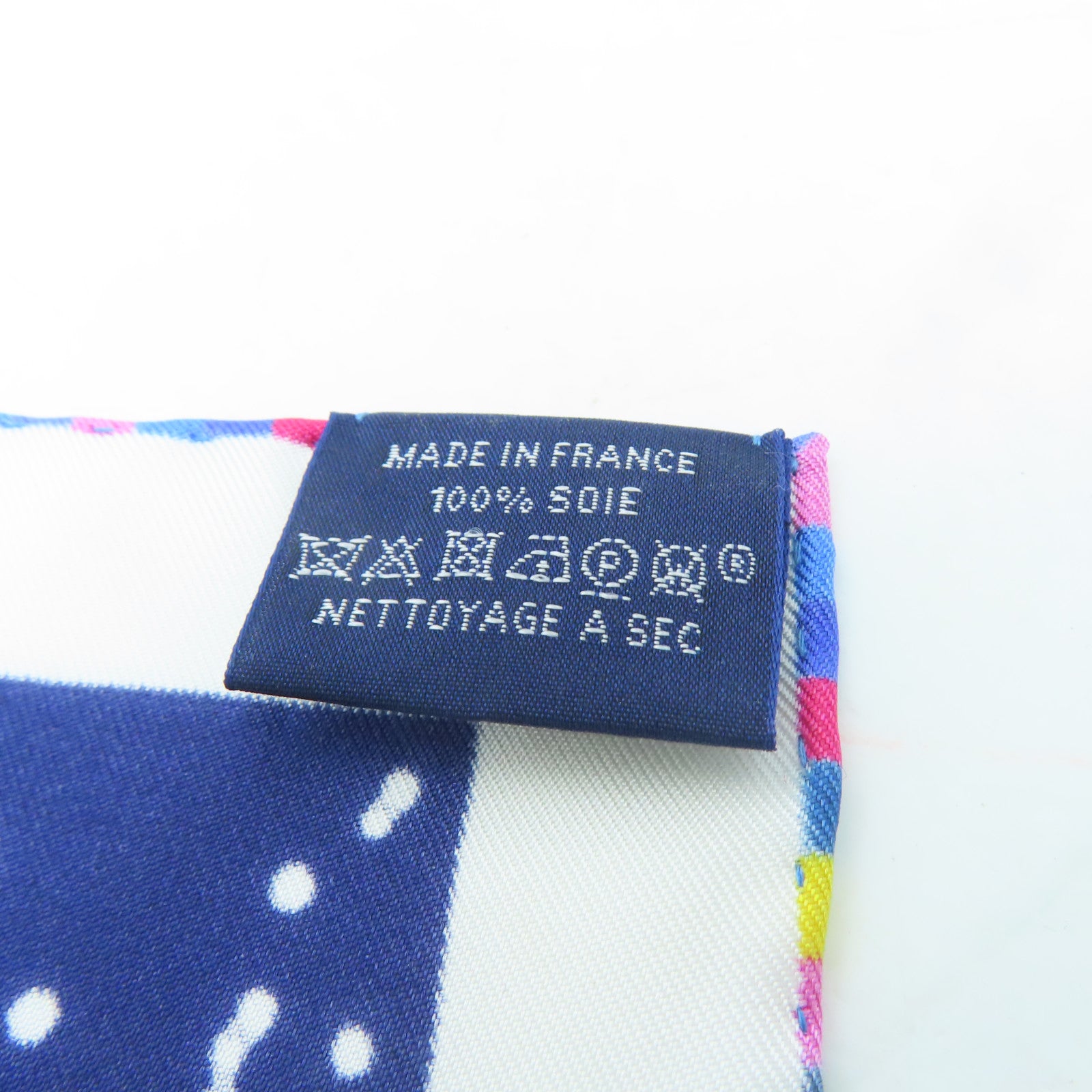 HERMES 絲質Scarf 90x90絲巾深藍色/彩色