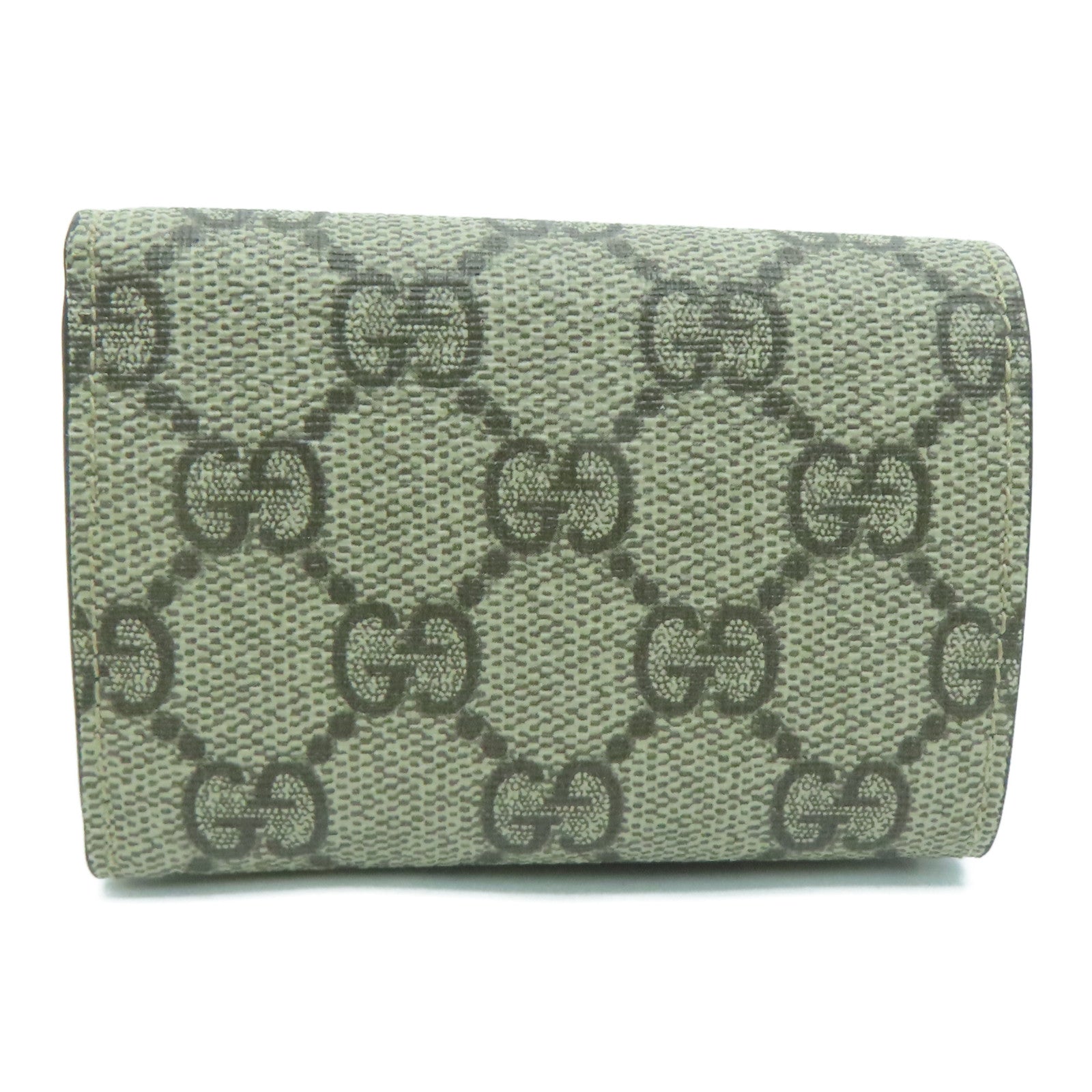 GUCCI Coated Canvas The Hacker Project Wallet Gold Buckle Wallet Brown