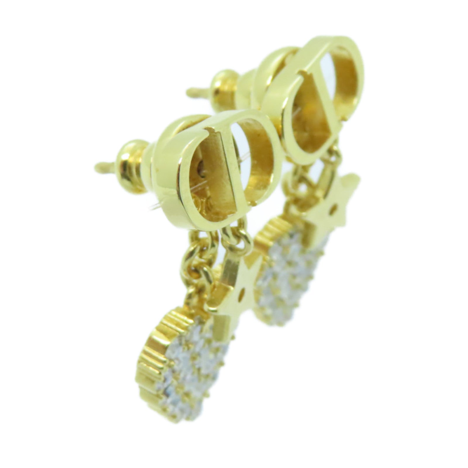 Dior 金屬Earrings耳環透明/金色