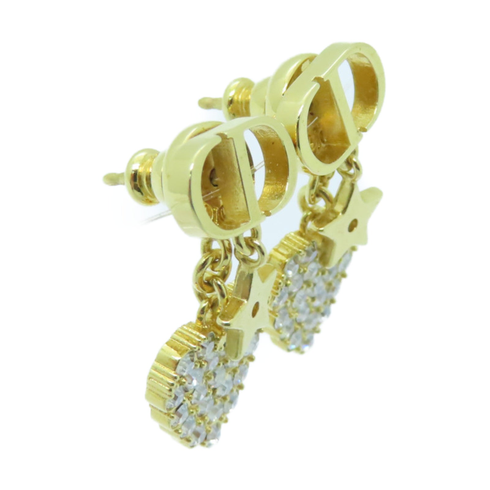 Dior 金屬Earrings耳環透明/金色