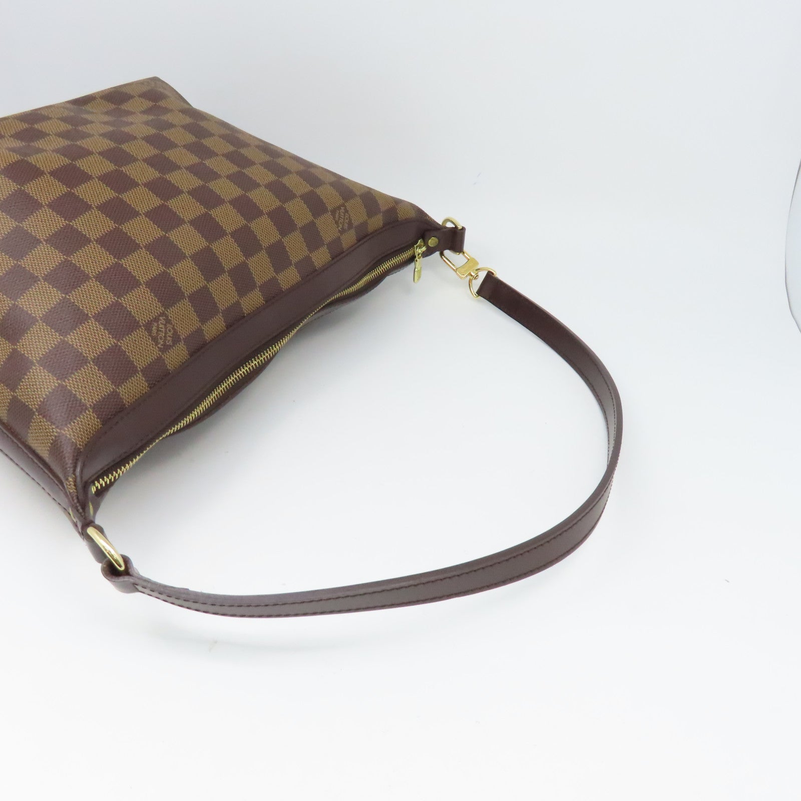 LOUIS VUITTON Damier Illovo MM金扣肩背袋啡色