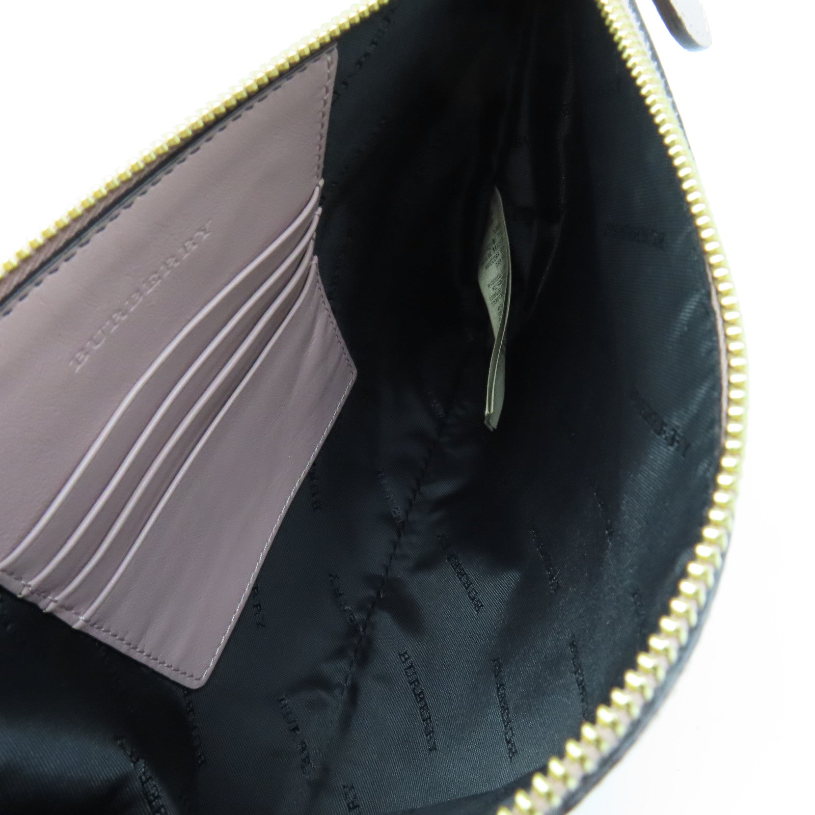 BURBERRY 帆布/牛皮皮革Shoulder Bag金扣肩背袋啡色/粉紅色