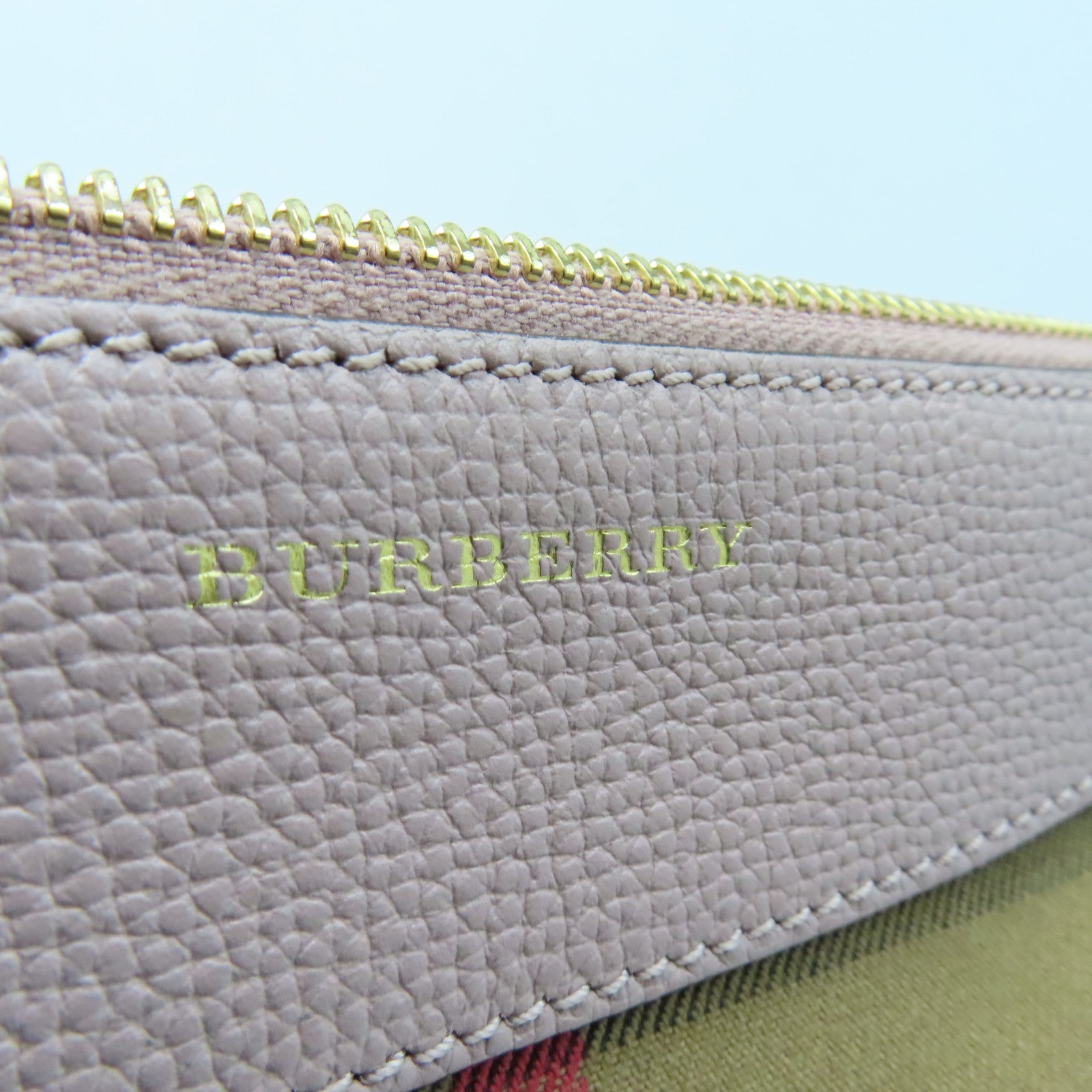 BURBERRY 帆布/牛皮皮革Shoulder Bag金扣肩背袋啡色/粉紅色