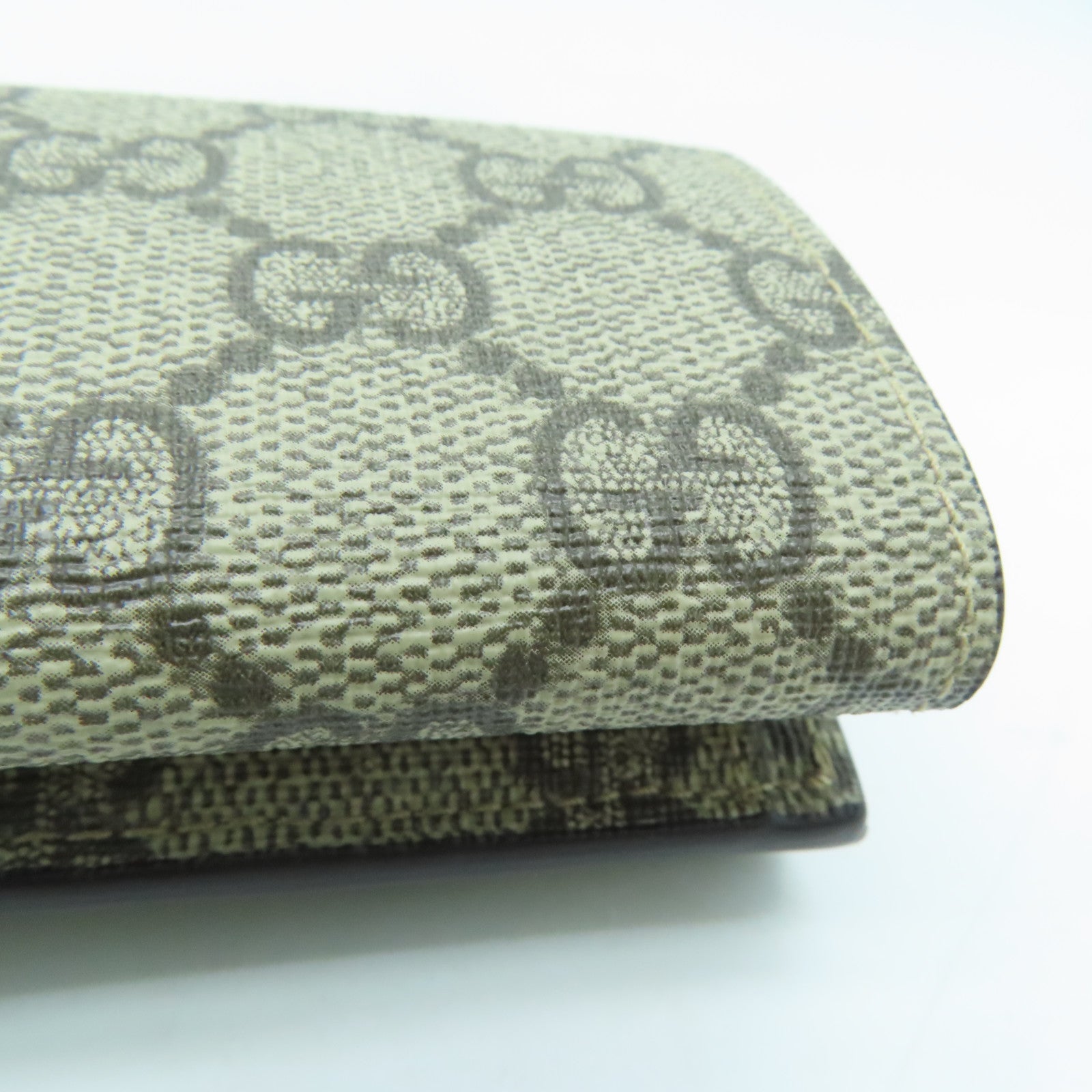GUCCI Coated Canvas The Hacker Project Wallet Gold Buckle Wallet Brown