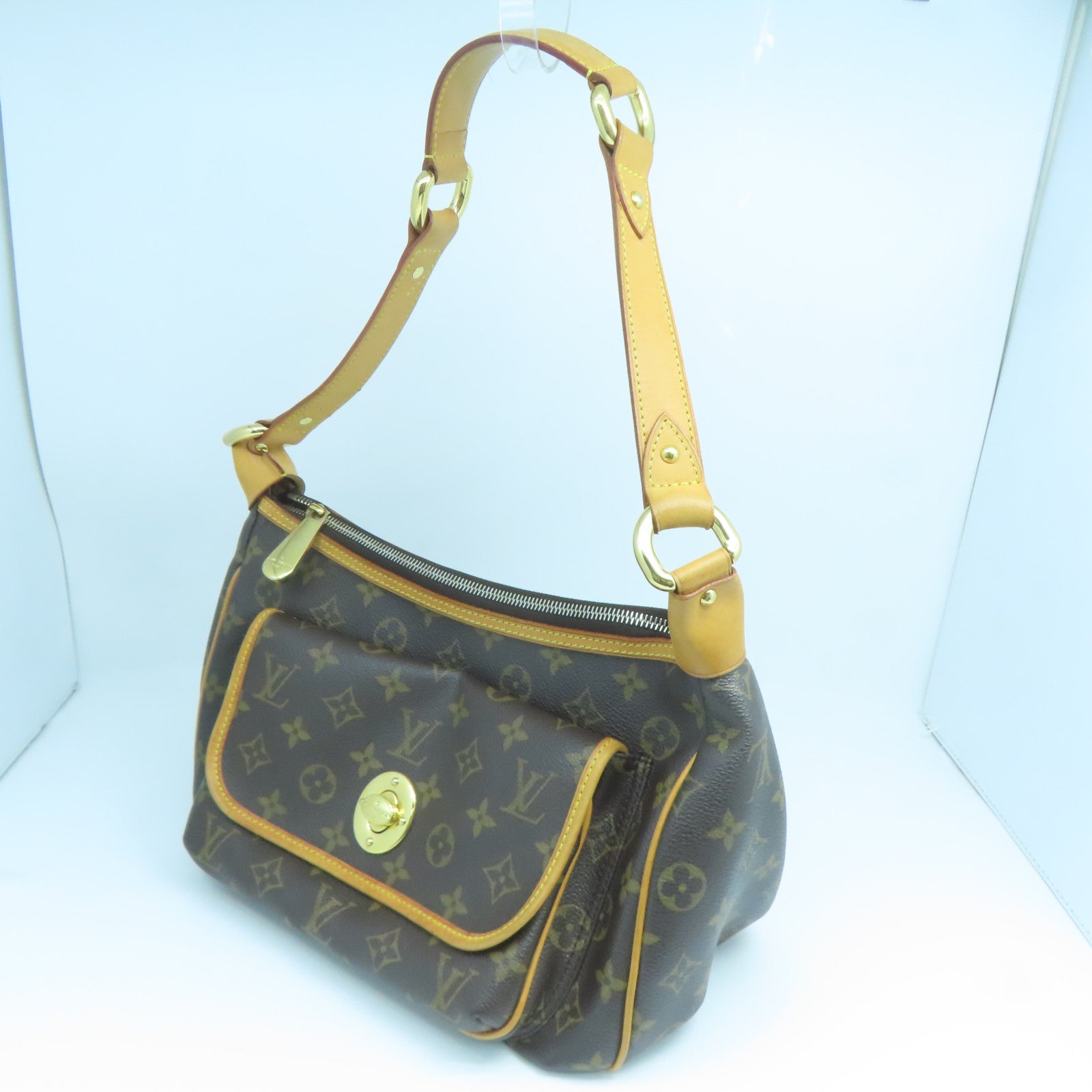 LOUIS VUITTON Monogram Tikal GM金扣肩背袋啡色