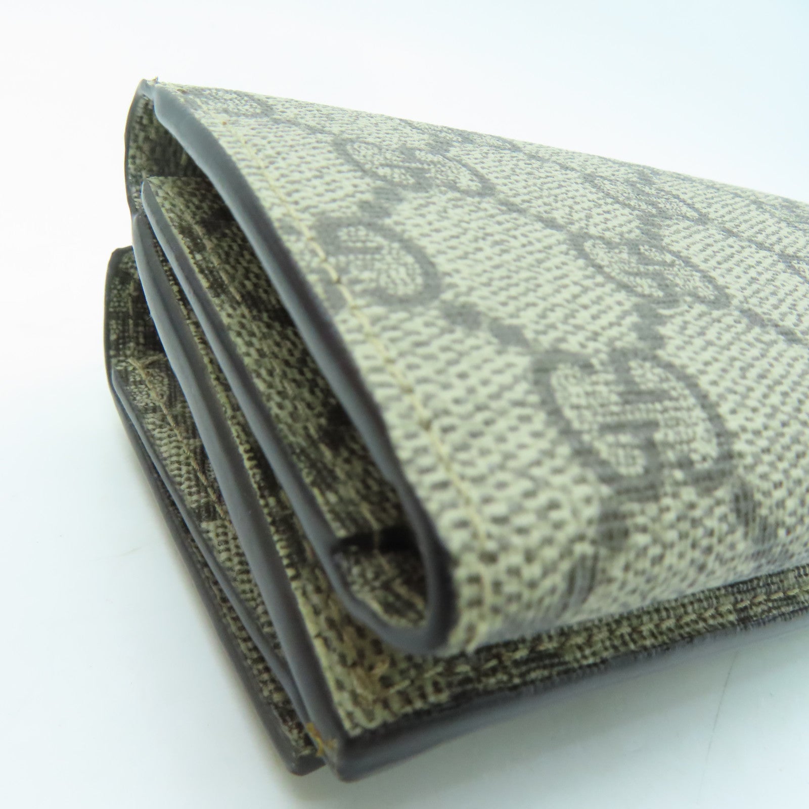 GUCCI Coated Canvas The Hacker Project Wallet Gold Buckle Wallet Brown