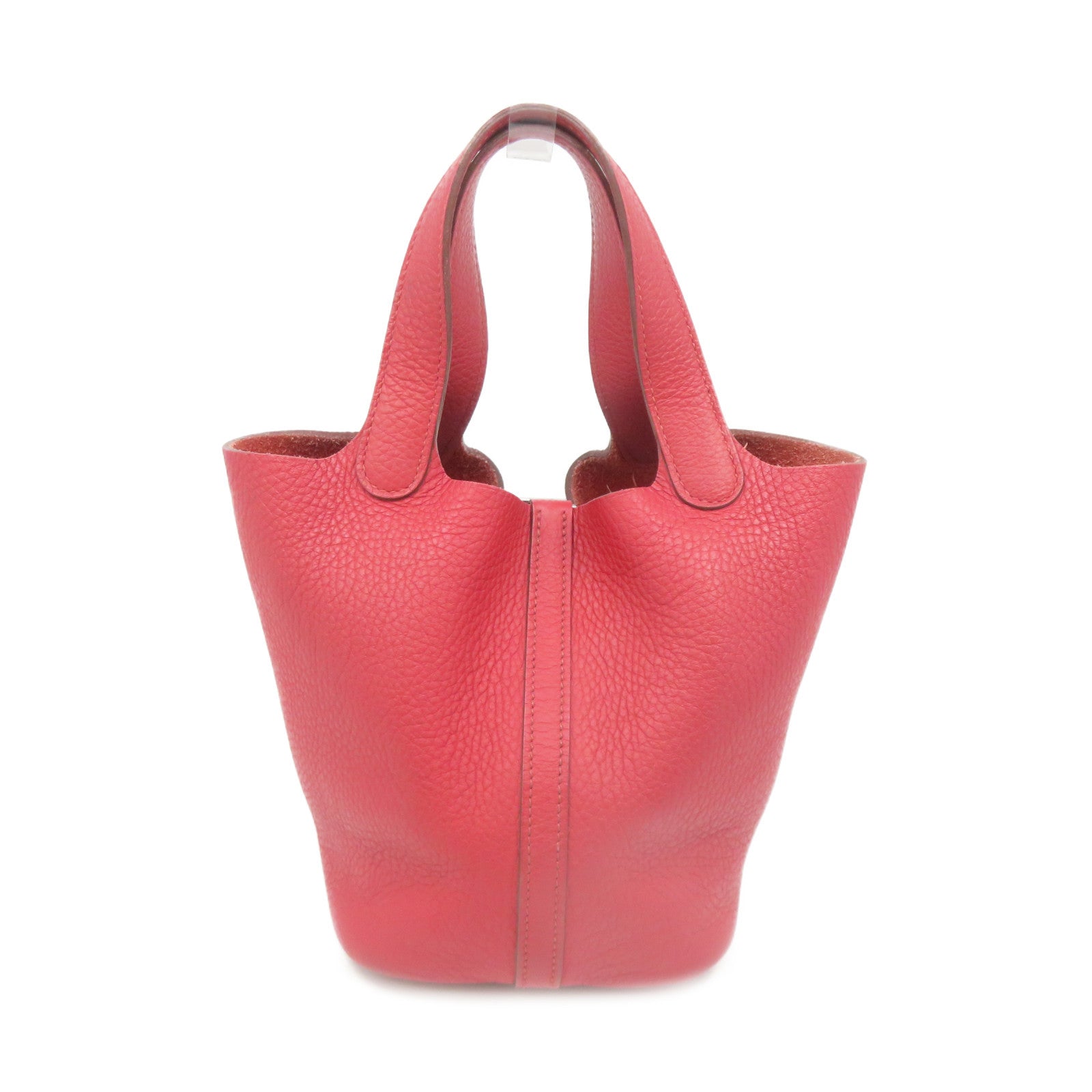 HERMES 【激減優惠】Clemence皮革Picotin PM Hand Bag銀扣手挽袋Rouge Garance色/紅色