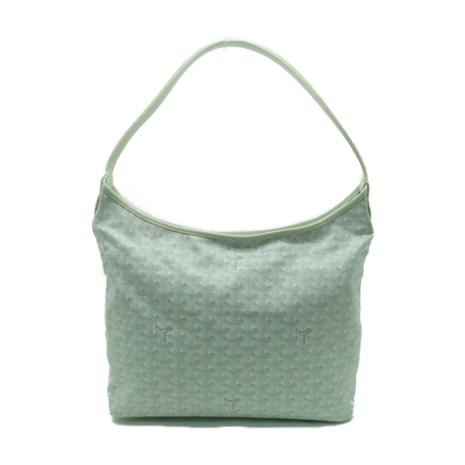GOYARD 塗層帆布Hobo Bag銀扣肩背袋白色