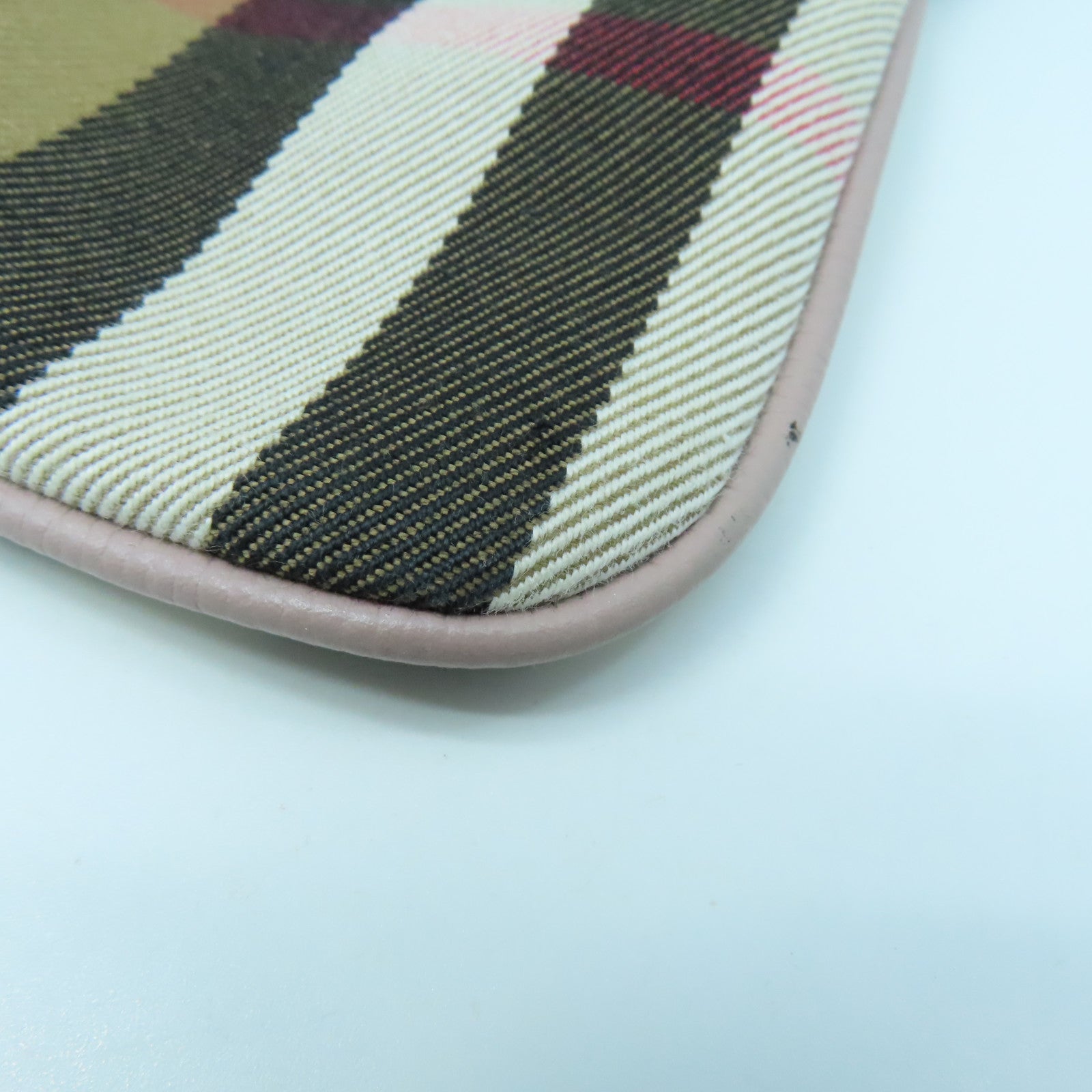 BURBERRY 帆布/牛皮皮革Shoulder Bag金扣肩背袋啡色/粉紅色