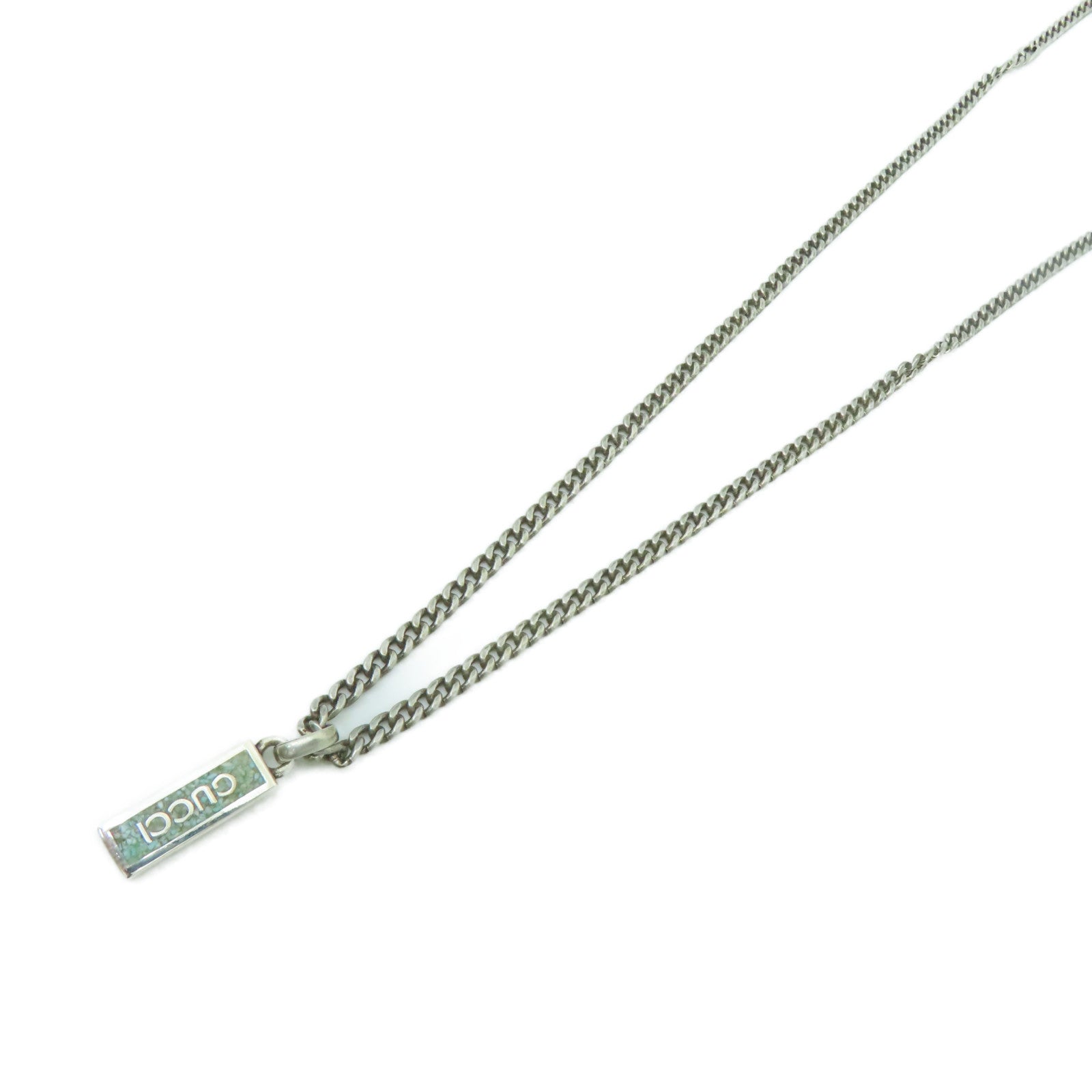 GUCCI 925純銀Necklace項鍊銀色/綠色/藍色