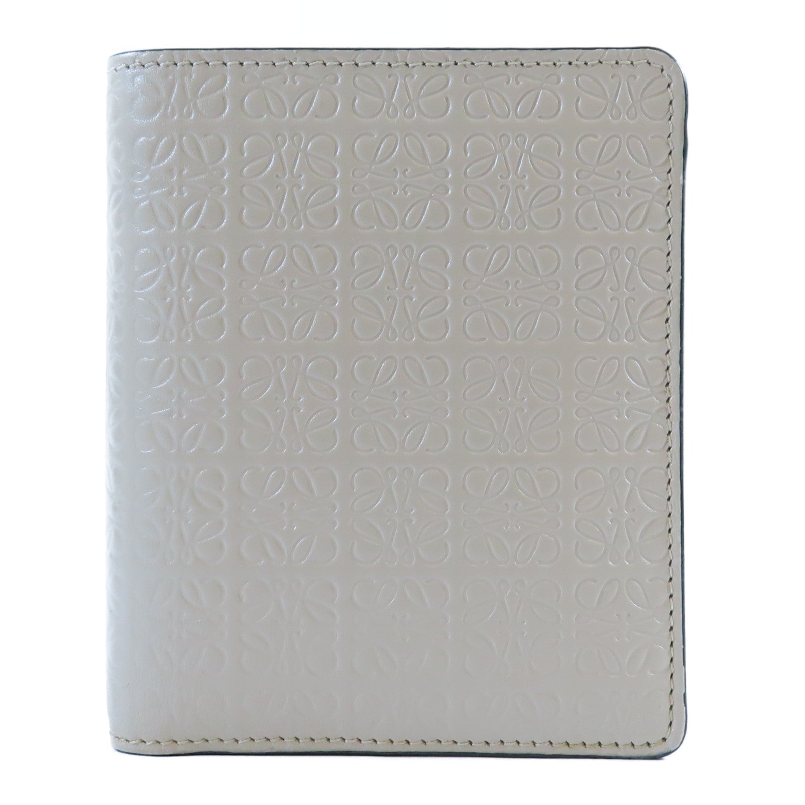 LOEWE 牛皮皮革Wallet金扣錢包米色