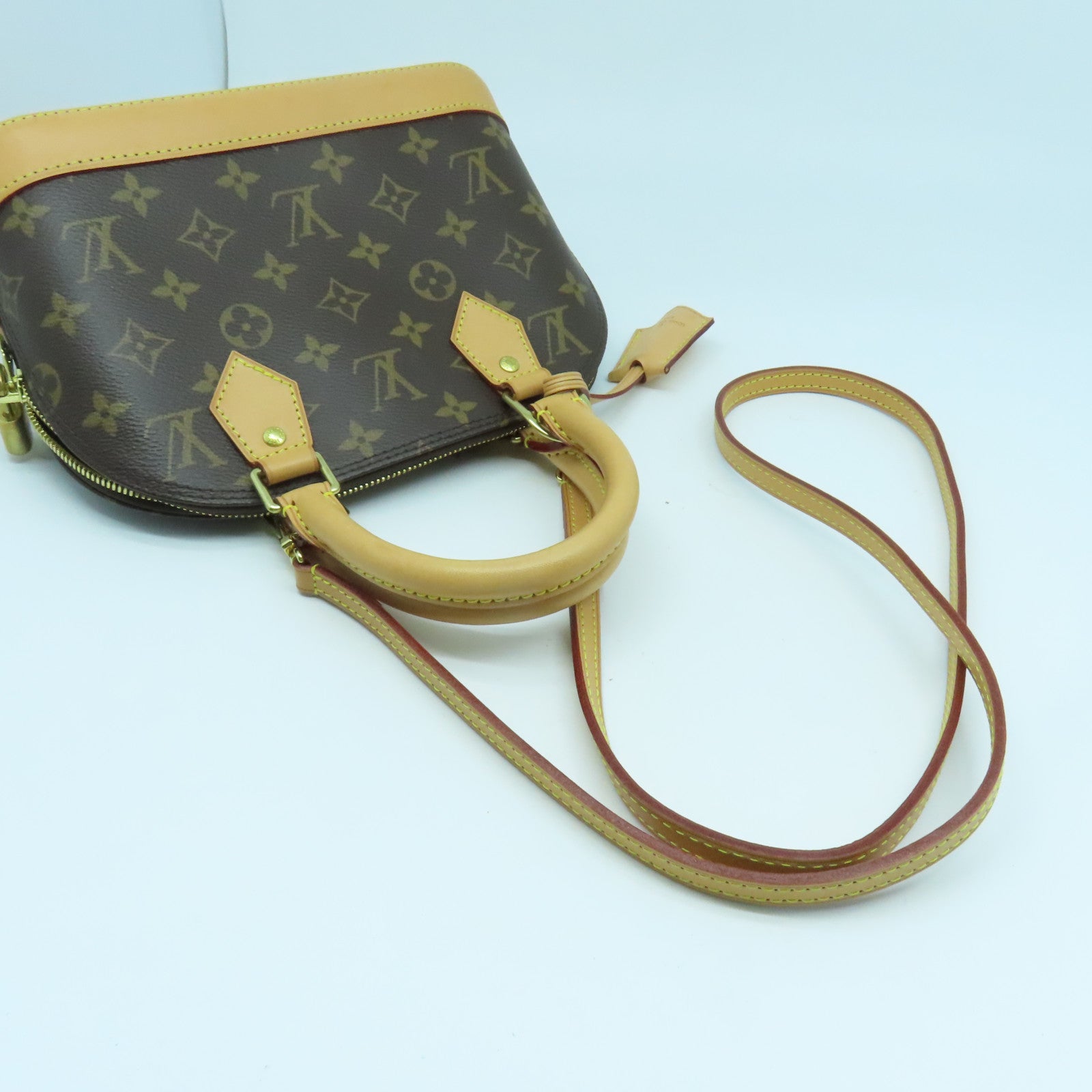 LOUIS VUITTON Monogram Alma BB金扣手挽肩背兩用袋啡色
