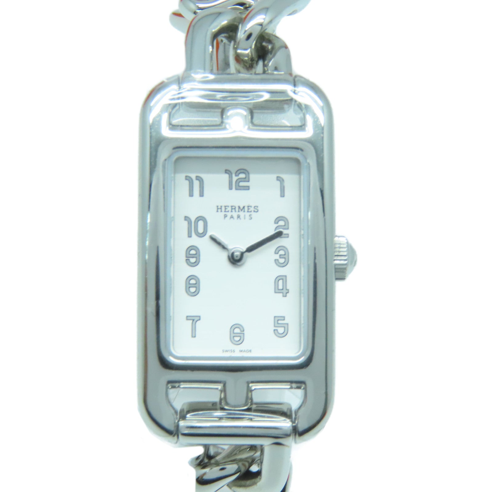 HERMES Nantucket 29mm不鏽鋼手錶石英機芯白色