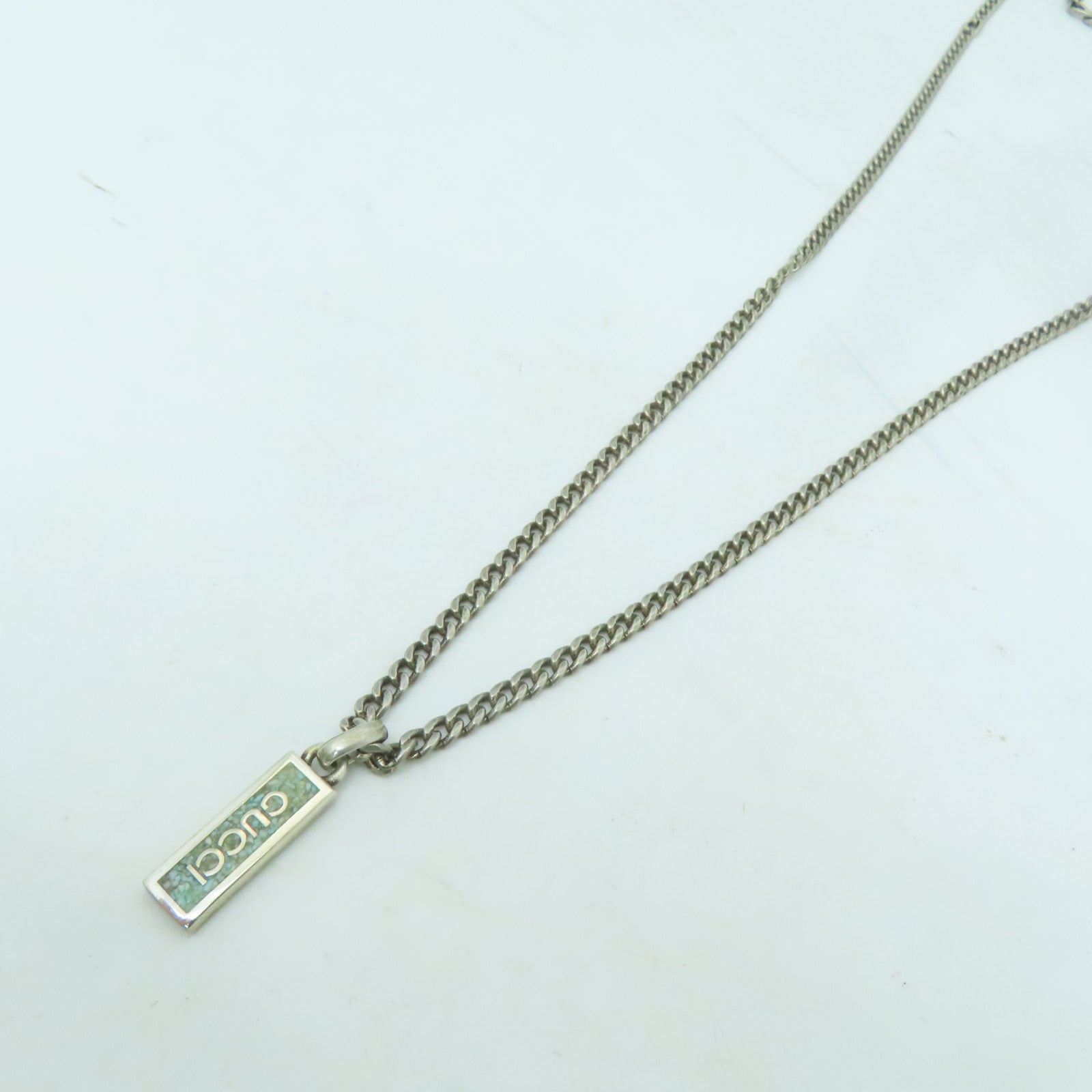 GUCCI 925純銀Necklace項鍊銀色/綠色/藍色