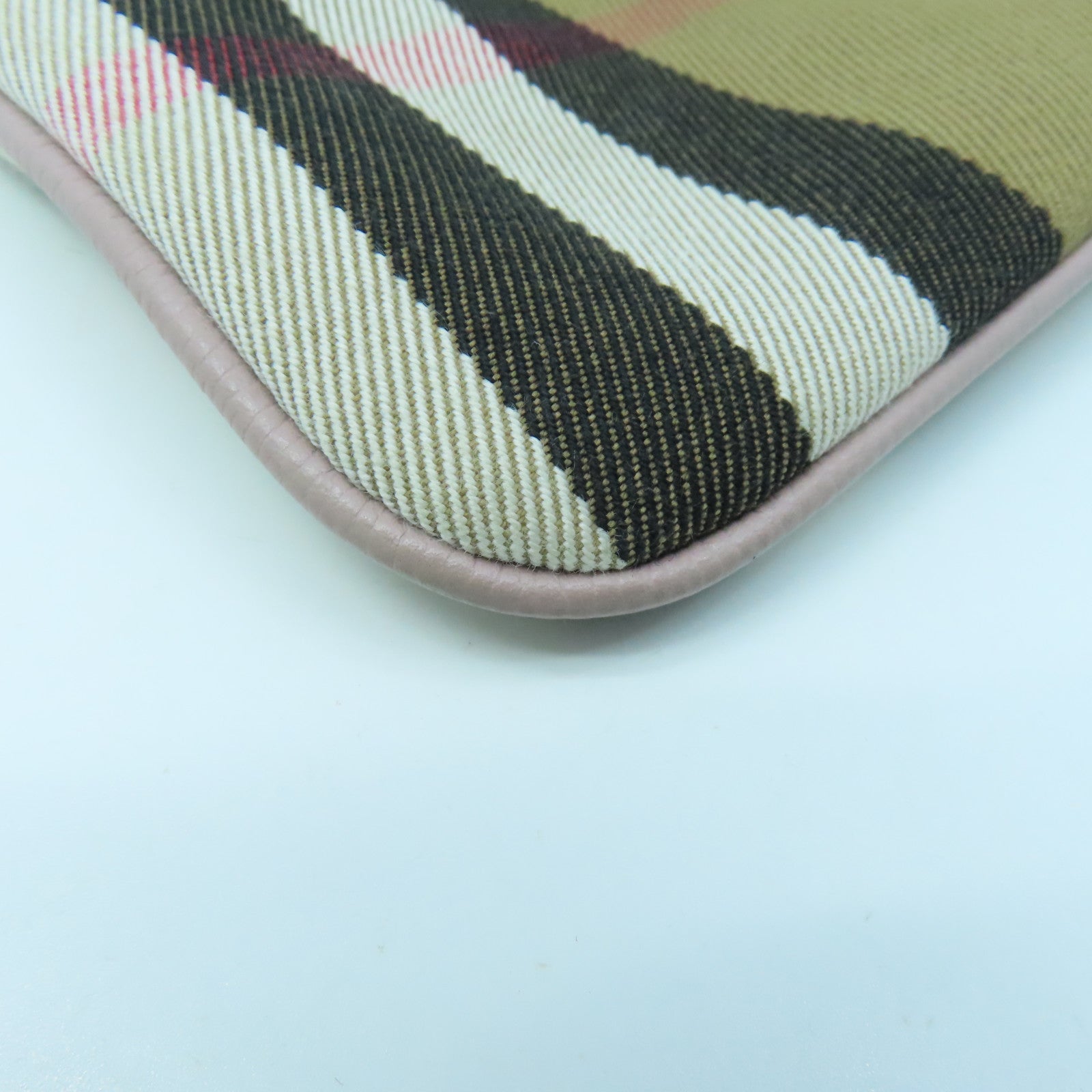 BURBERRY 帆布/牛皮皮革Shoulder Bag金扣肩背袋啡色/粉紅色