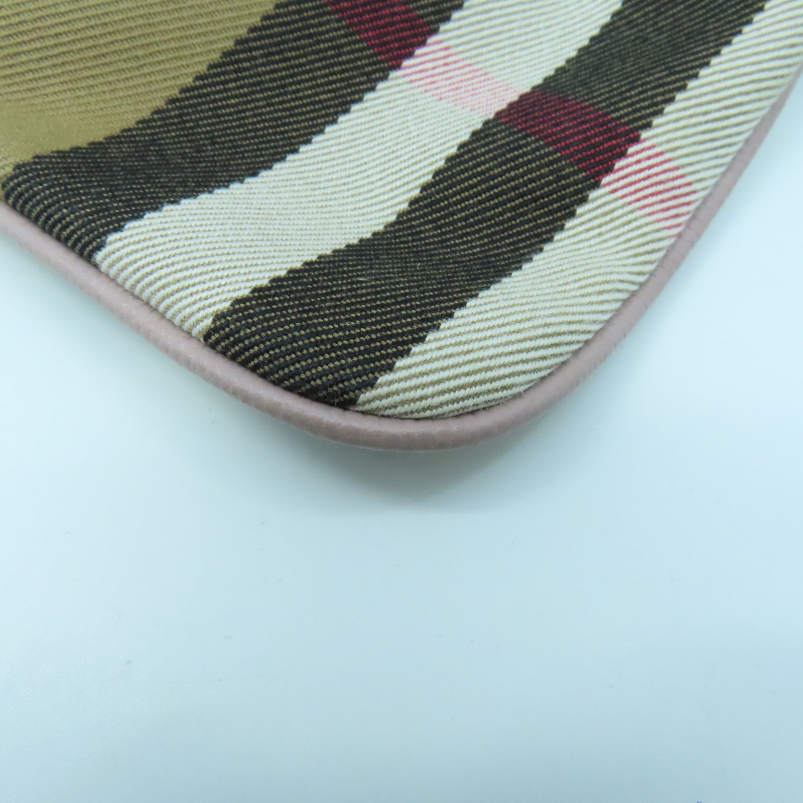 BURBERRY 帆布/牛皮皮革Shoulder Bag金扣肩背袋啡色/粉紅色