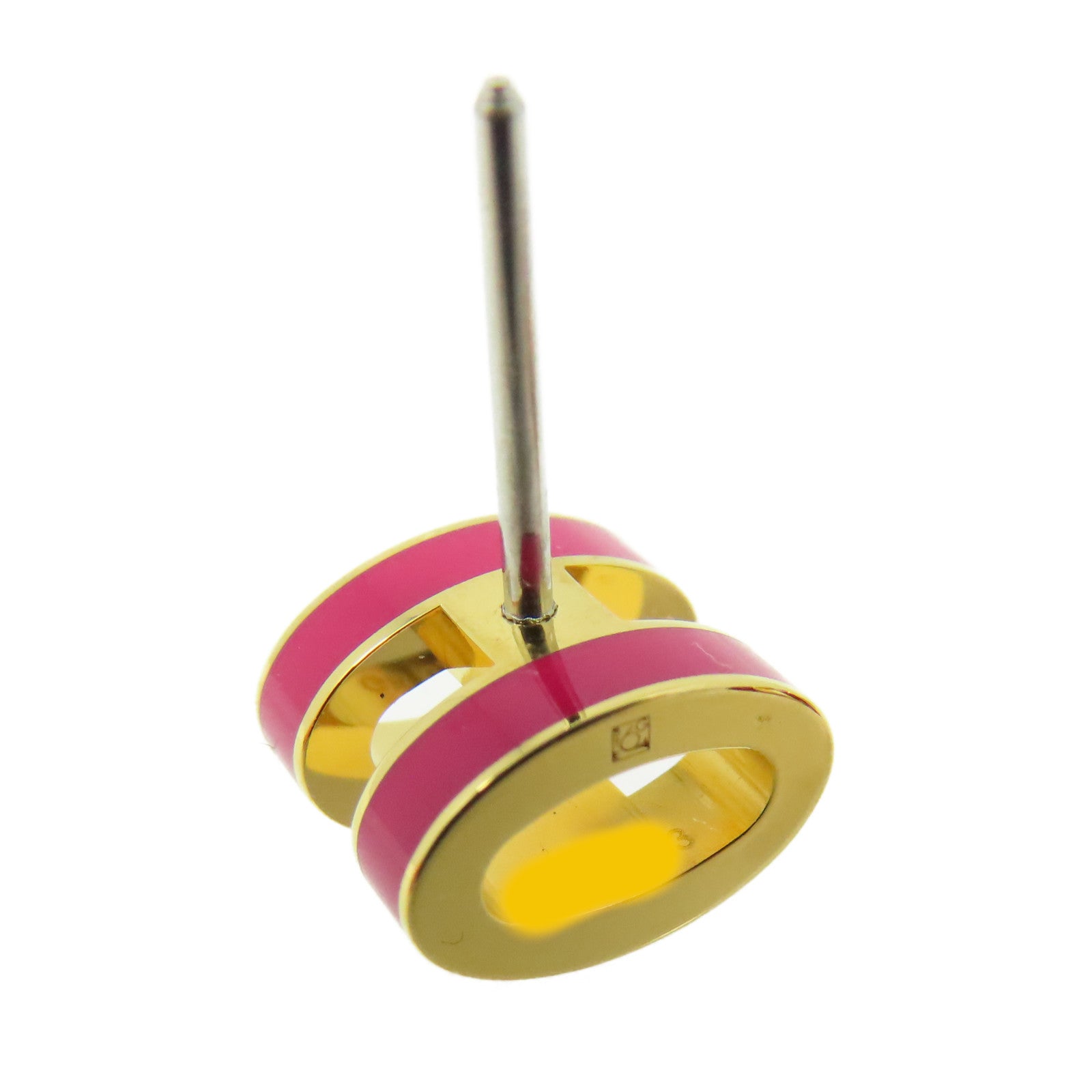 HERMES 金屬/琺瑯Mini Pop H Earrings耳環Rose Extreme玫瑰極限桃紅色