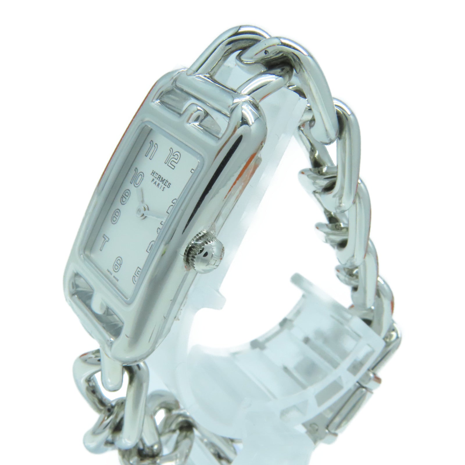 HERMES Nantucket 29mm不鏽鋼手錶石英機芯白色