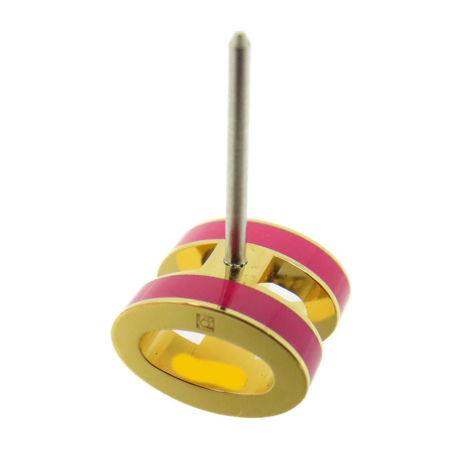 HERMES 金屬/琺瑯Mini Pop H Earrings耳環Rose Extreme玫瑰極限桃紅色