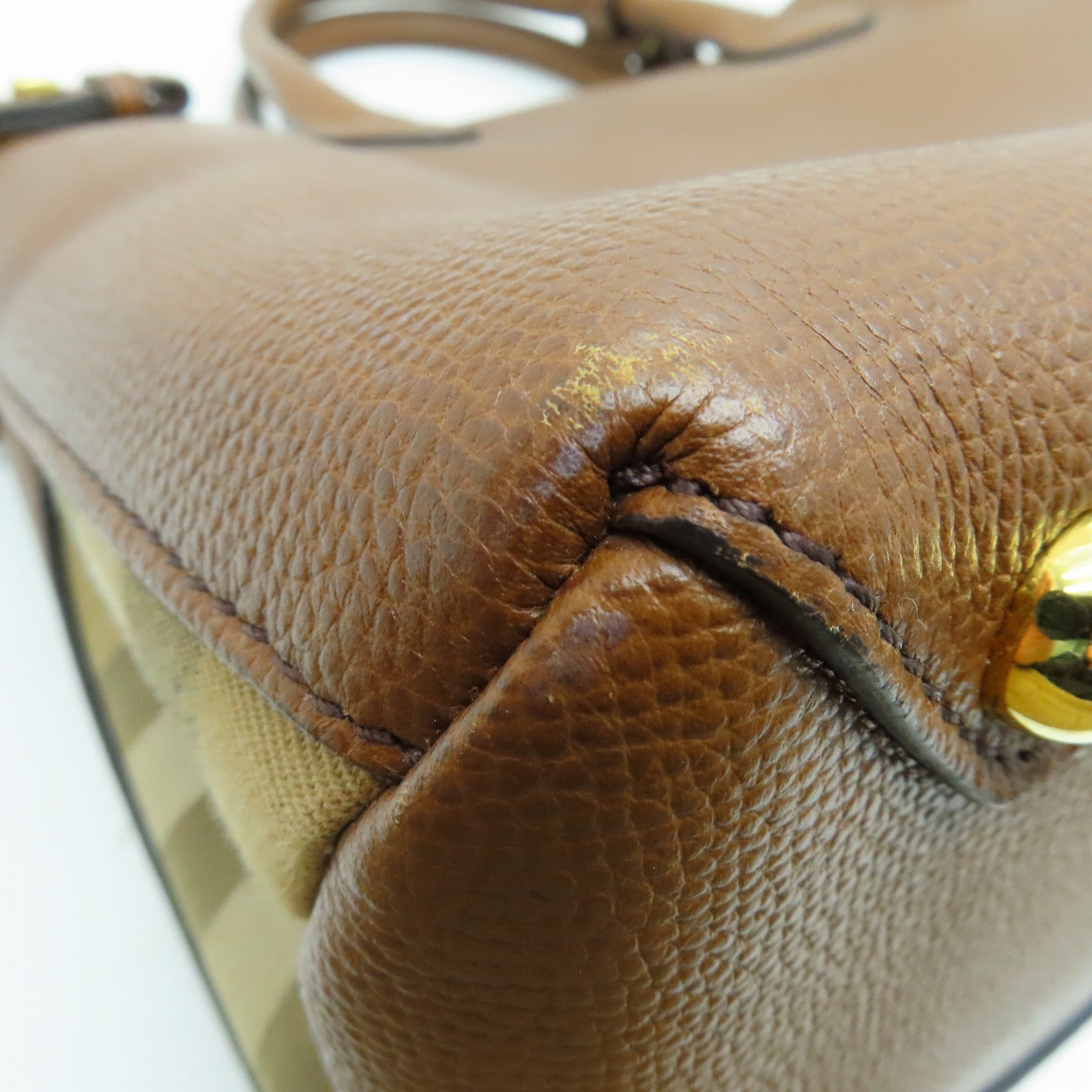BURBERRY 牛皮皮革Mediun Banner Bag金扣手挽袋啡色