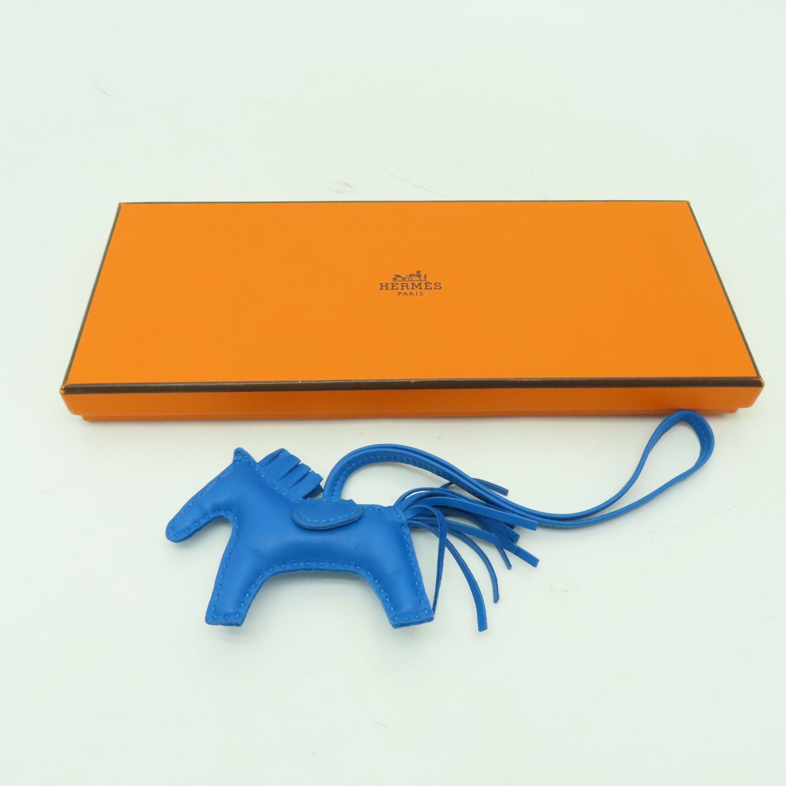 HERMES Swift皮革Rodeo PM掛飾藍色