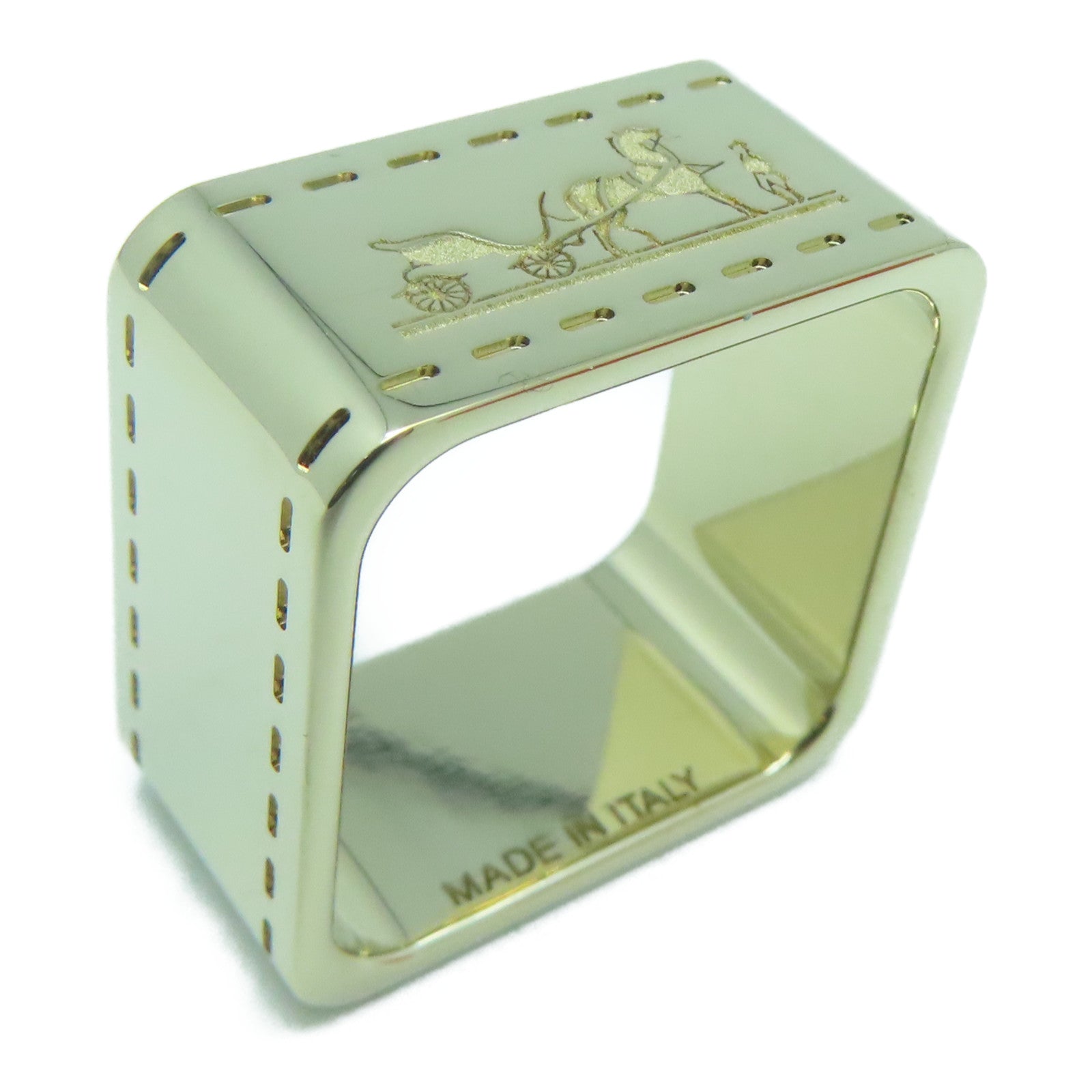 HERMES Metal Scarf Ring Scarf Buckle Gold