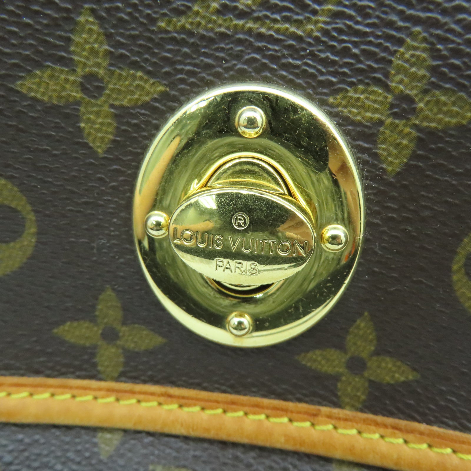 LOUIS VUITTON Monogram Tikal GM金扣肩背袋啡色
