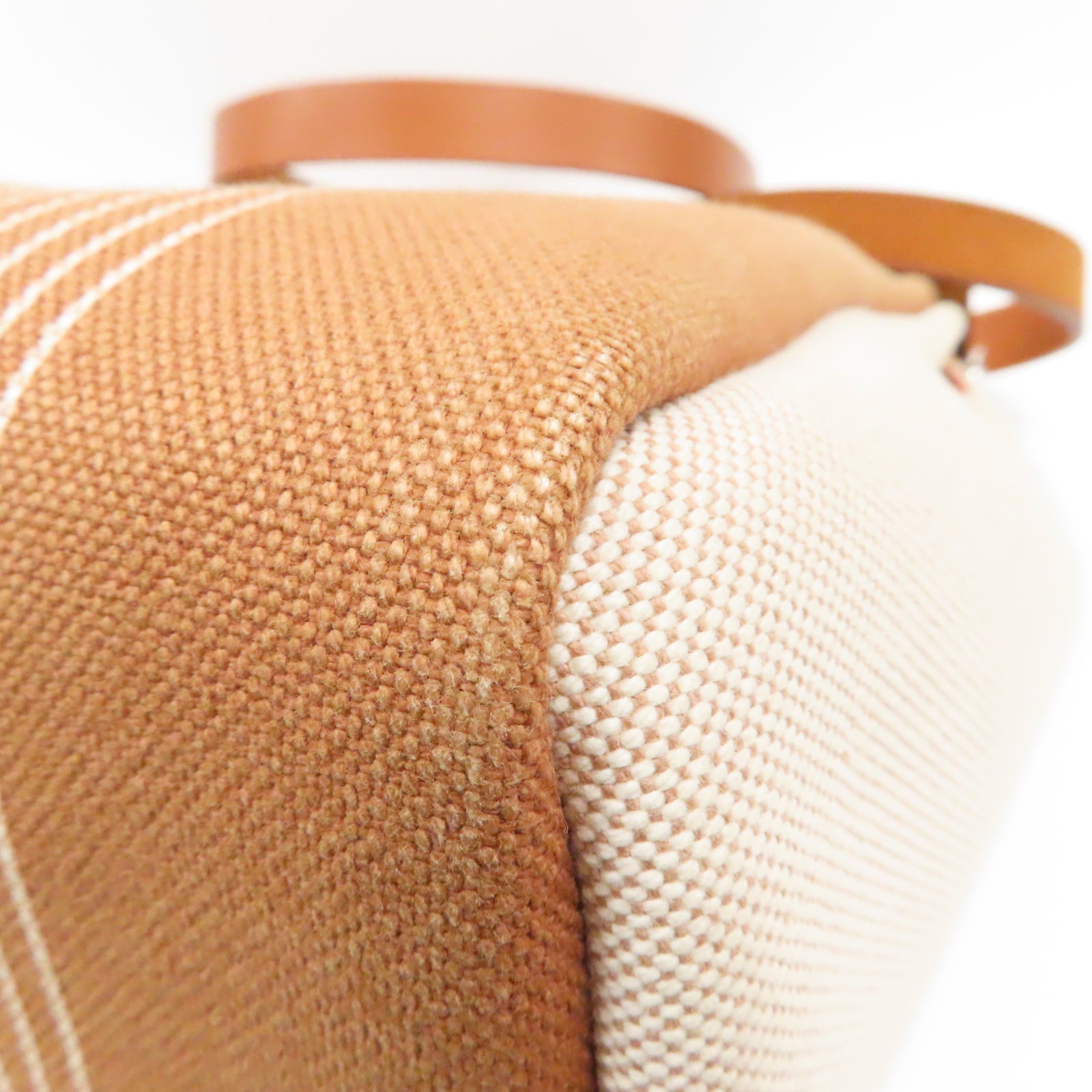 HERMES 帆布Herbag PM銀扣手挽肩背兩用袋Gold經典駝色/米色
