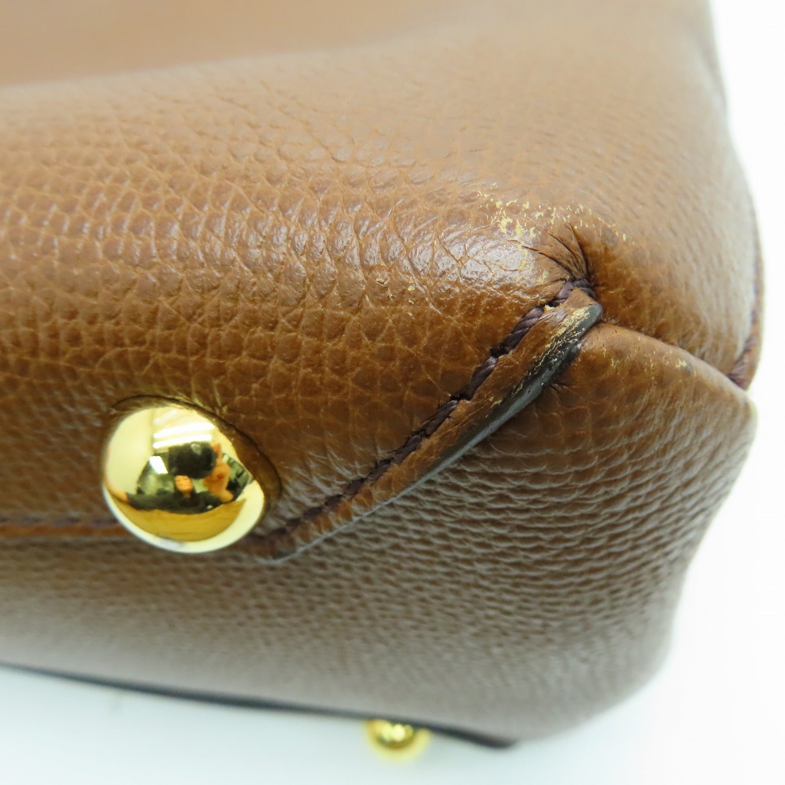 BURBERRY 牛皮皮革Mediun Banner Bag金扣手挽袋啡色