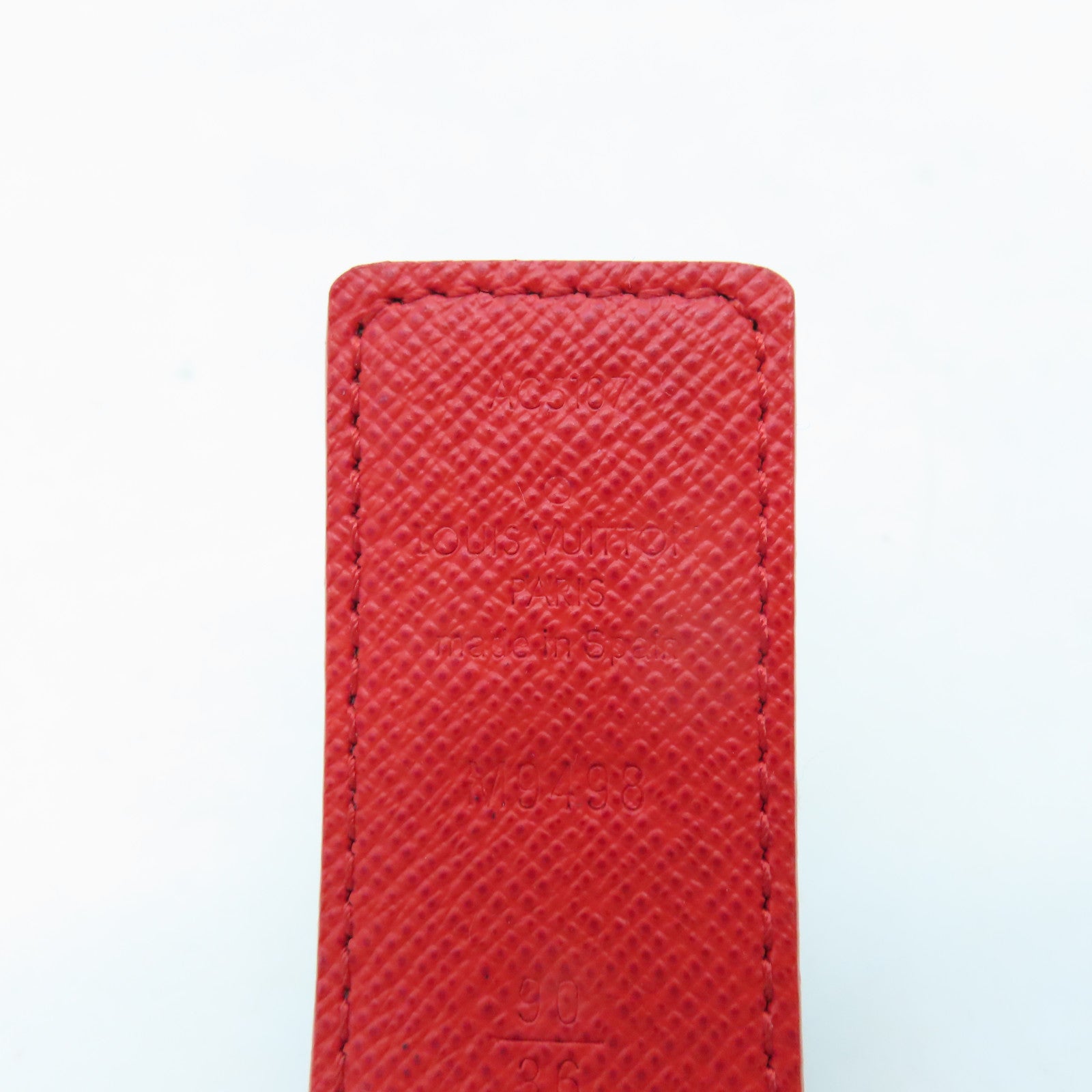 LOUIS VUITTON Monogram Belt 90cm金扣皮帶啡色/紅色