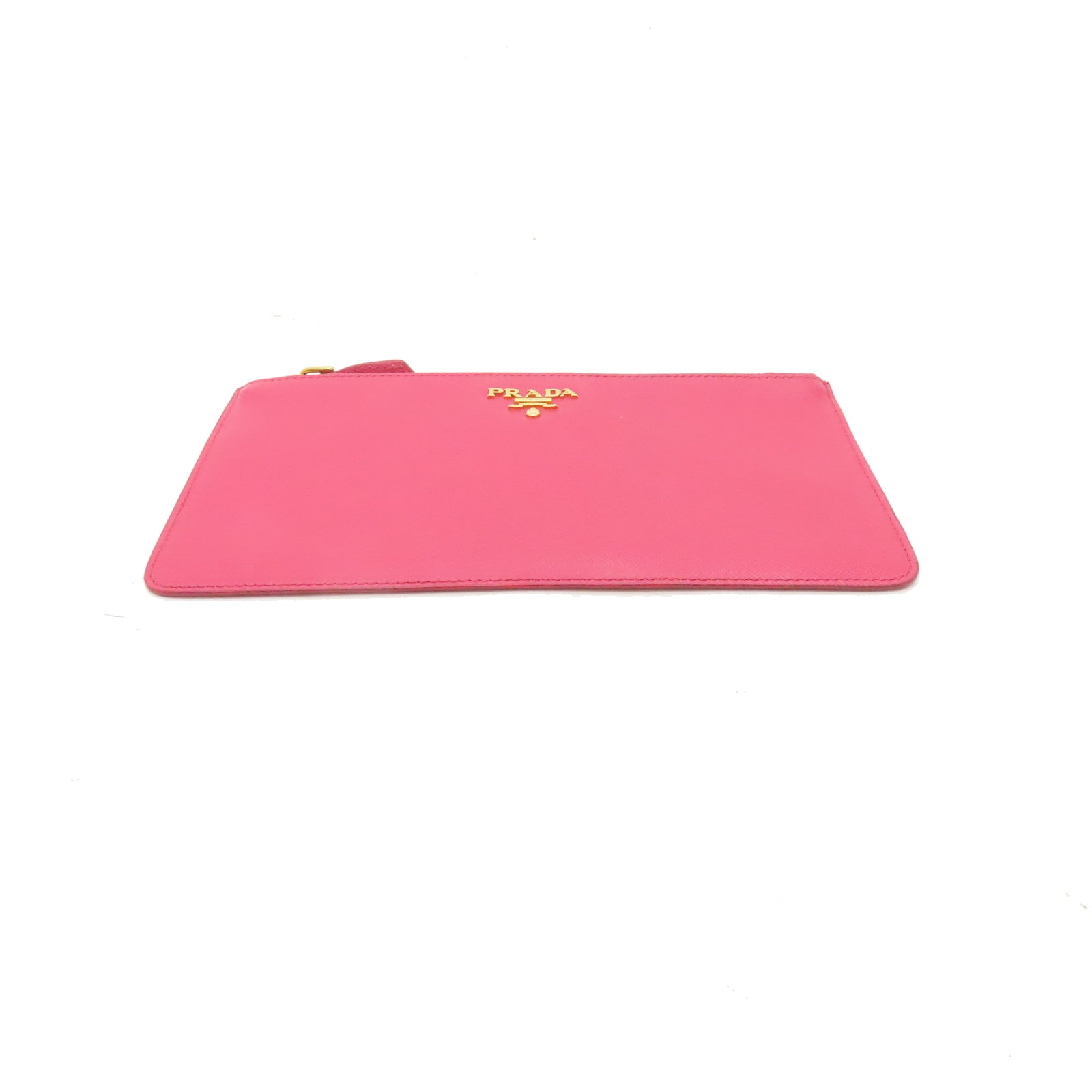 PRADA 牛皮皮革Pouch金扣手拿包粉紅色