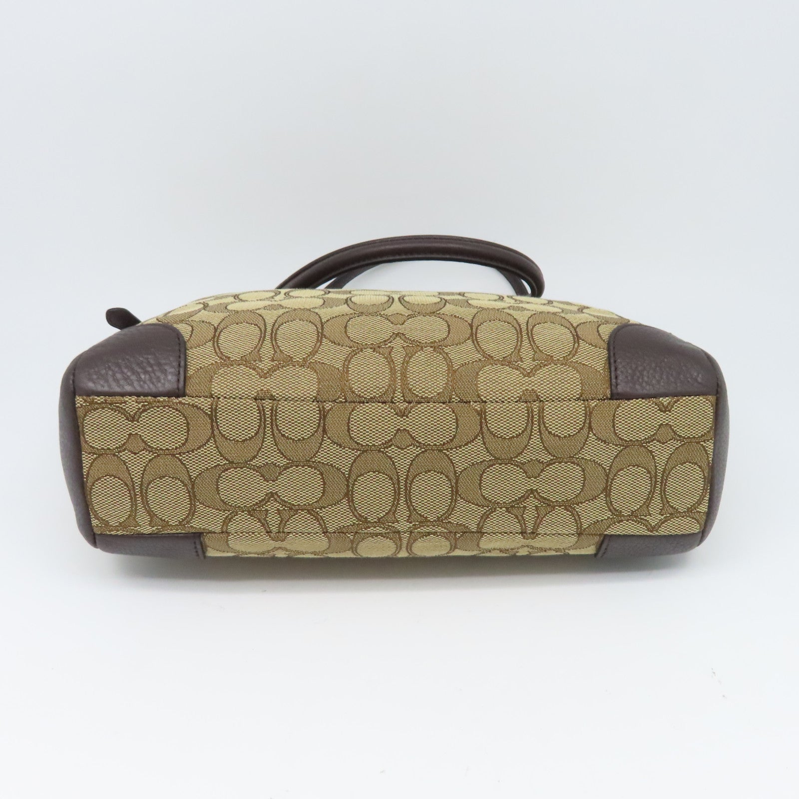 COACH 帆布2way Shoulder Bag金扣手挽肩背兩用袋啡色