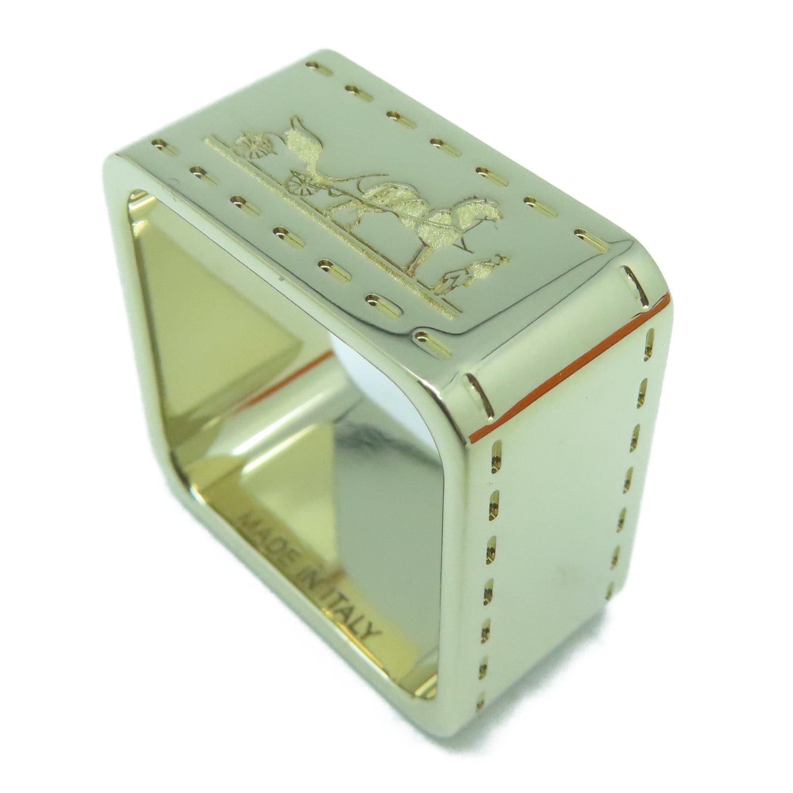 HERMES Metal Scarf Ring Scarf Buckle Gold