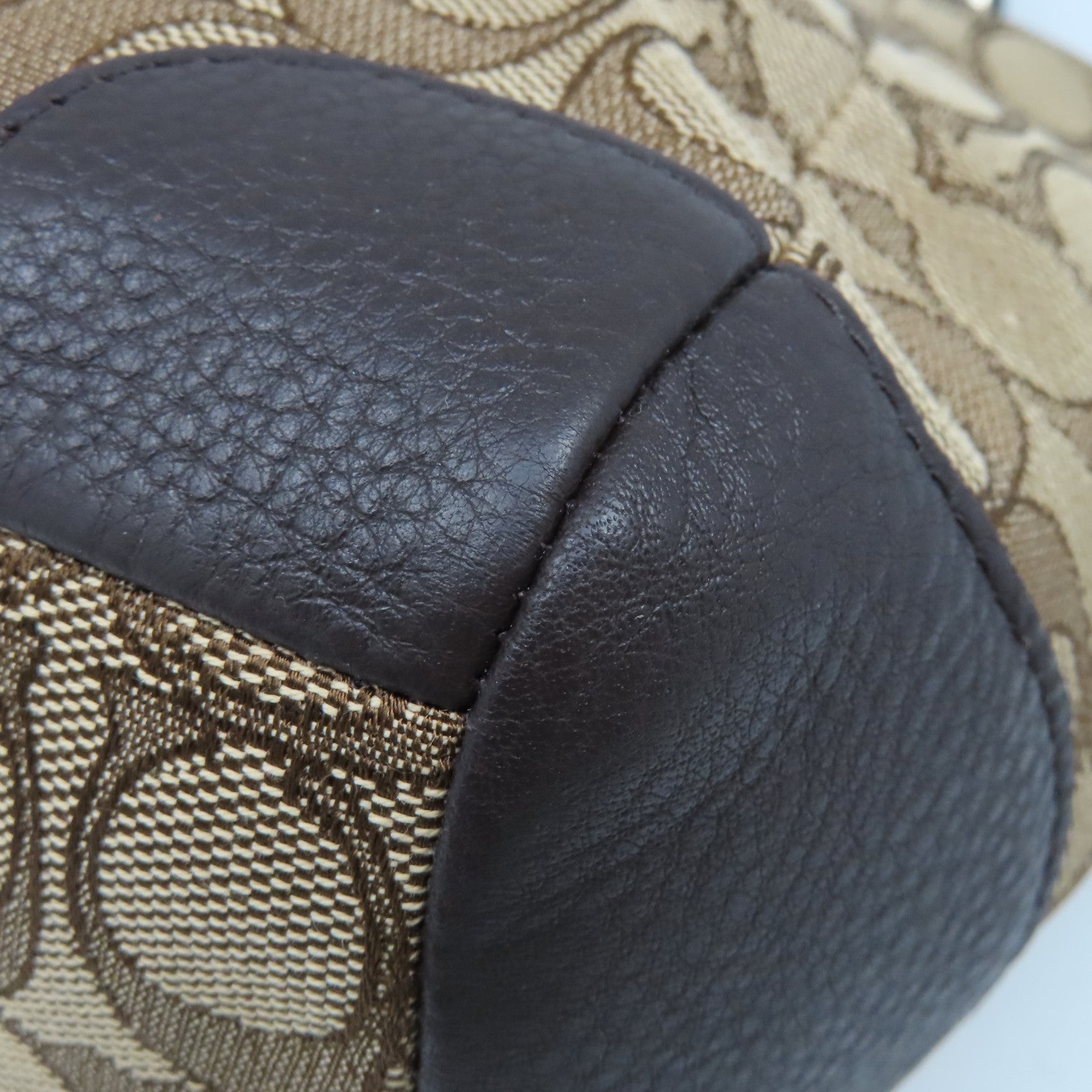 COACH 帆布2way Shoulder Bag金扣手挽肩背兩用袋啡色