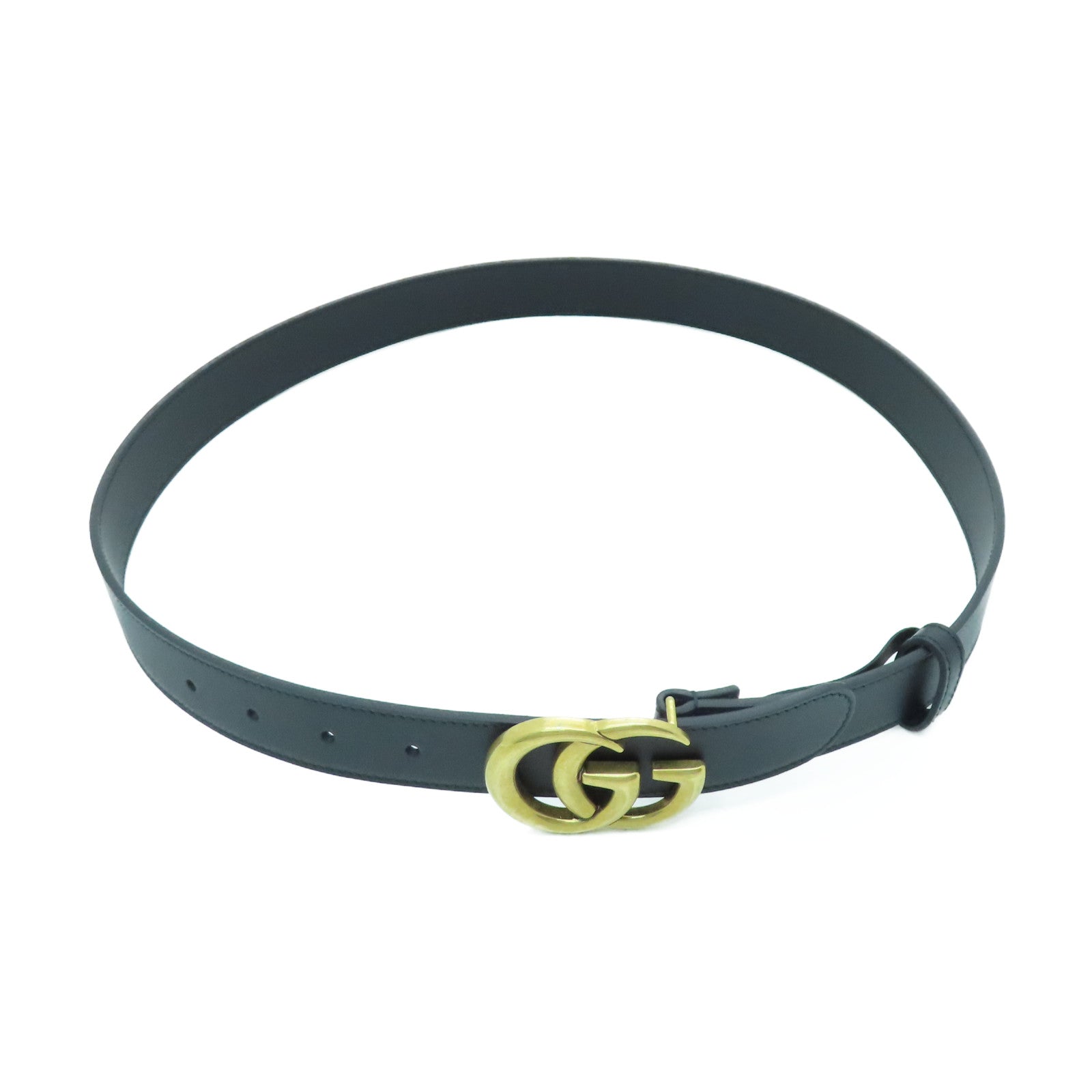 GUCCI 牛皮皮革Belt 90cm金扣皮帶黑色