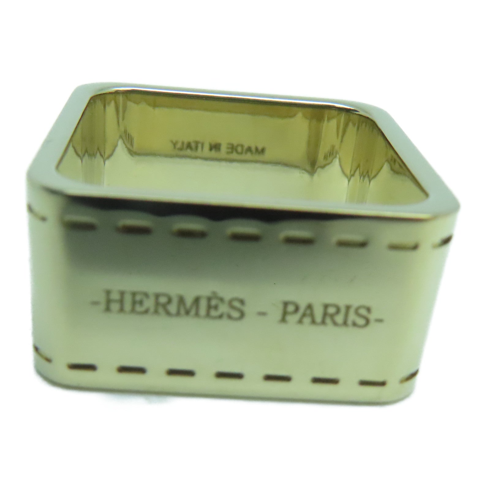 HERMES Metal Scarf Ring Scarf Buckle Gold
