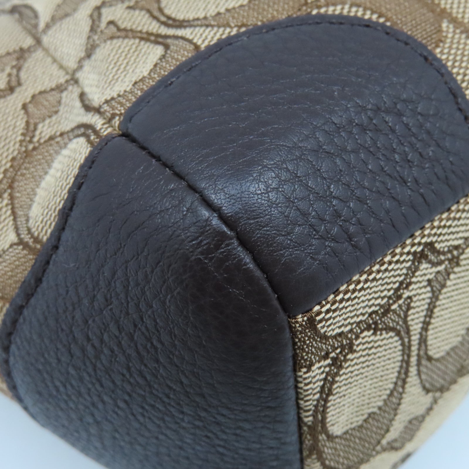 COACH 帆布2way Shoulder Bag金扣手挽肩背兩用袋啡色