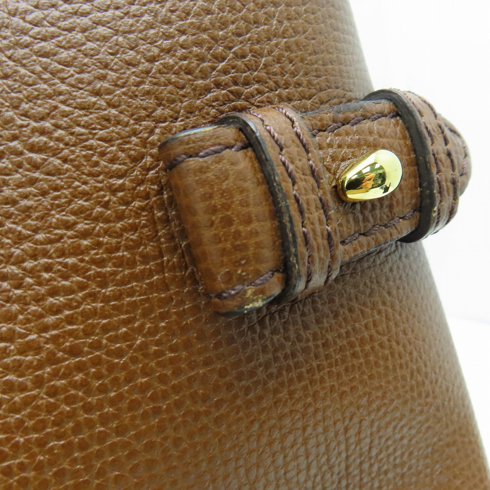 BURBERRY 牛皮皮革Mediun Banner Bag金扣手挽袋啡色